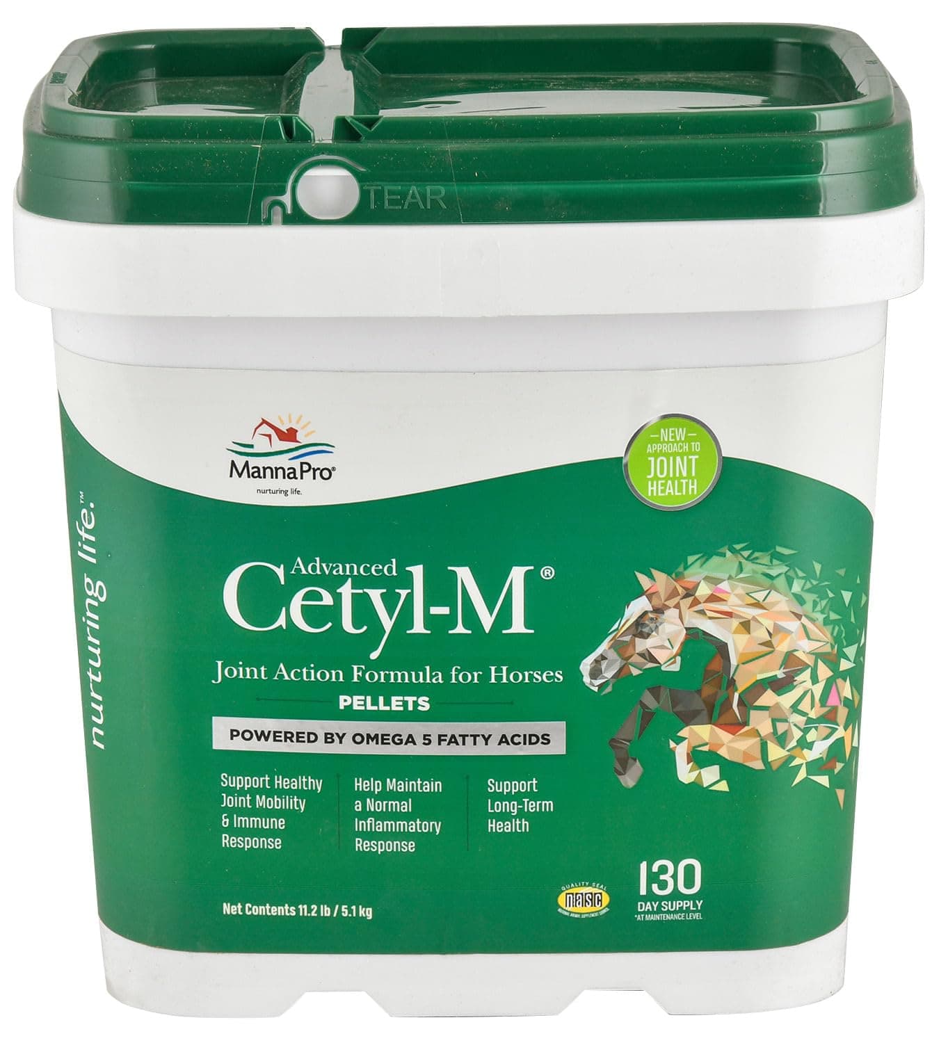 Manna Pro Cetyl-M Joint Supplement for Horses | Powered by Omega 5 Fatty Acids | 11.2 LB Pellets