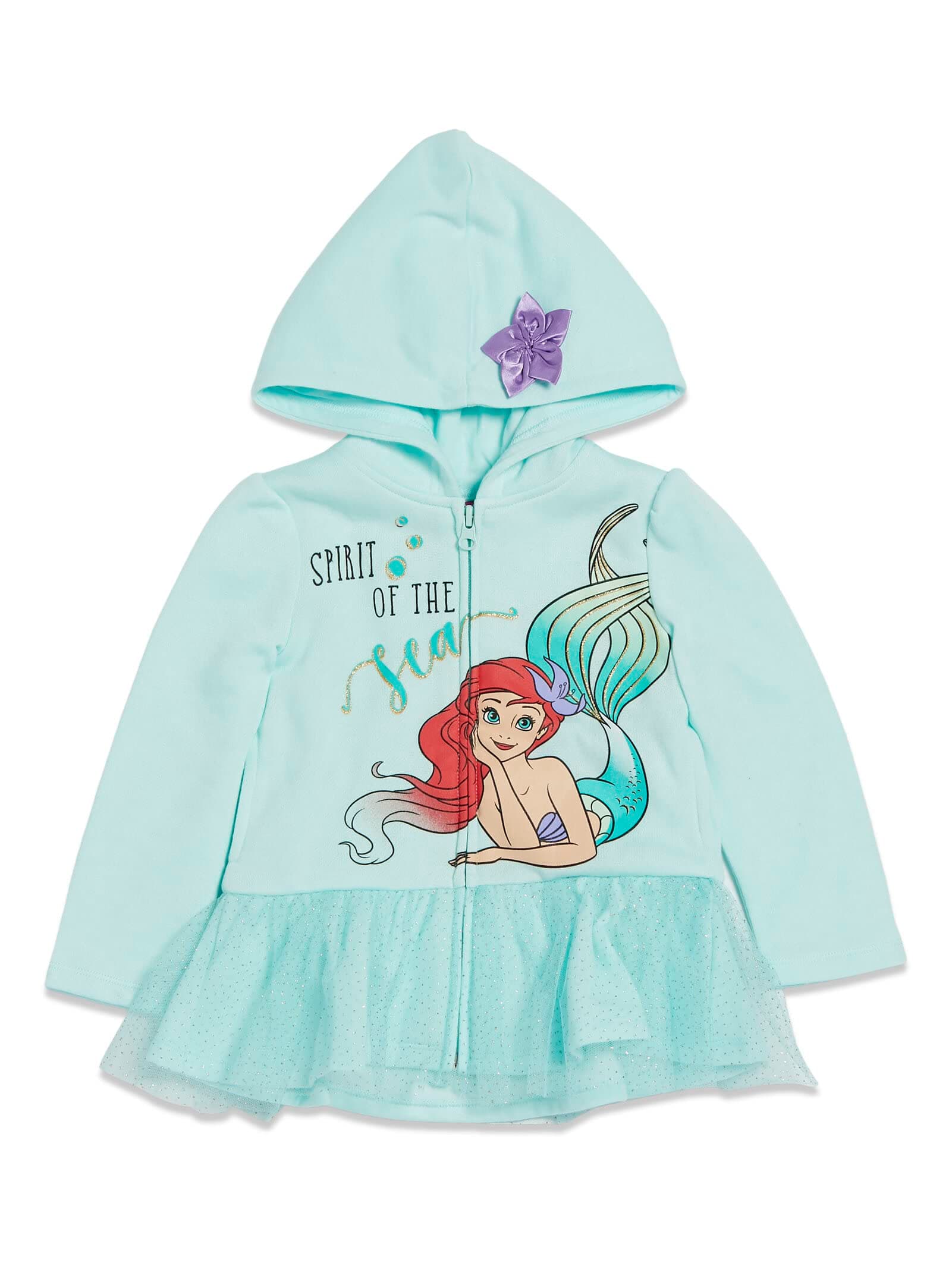 Disney Princess Moana Ariel Cinderella Belle Zip Up Hoodie Infant to Big Kid