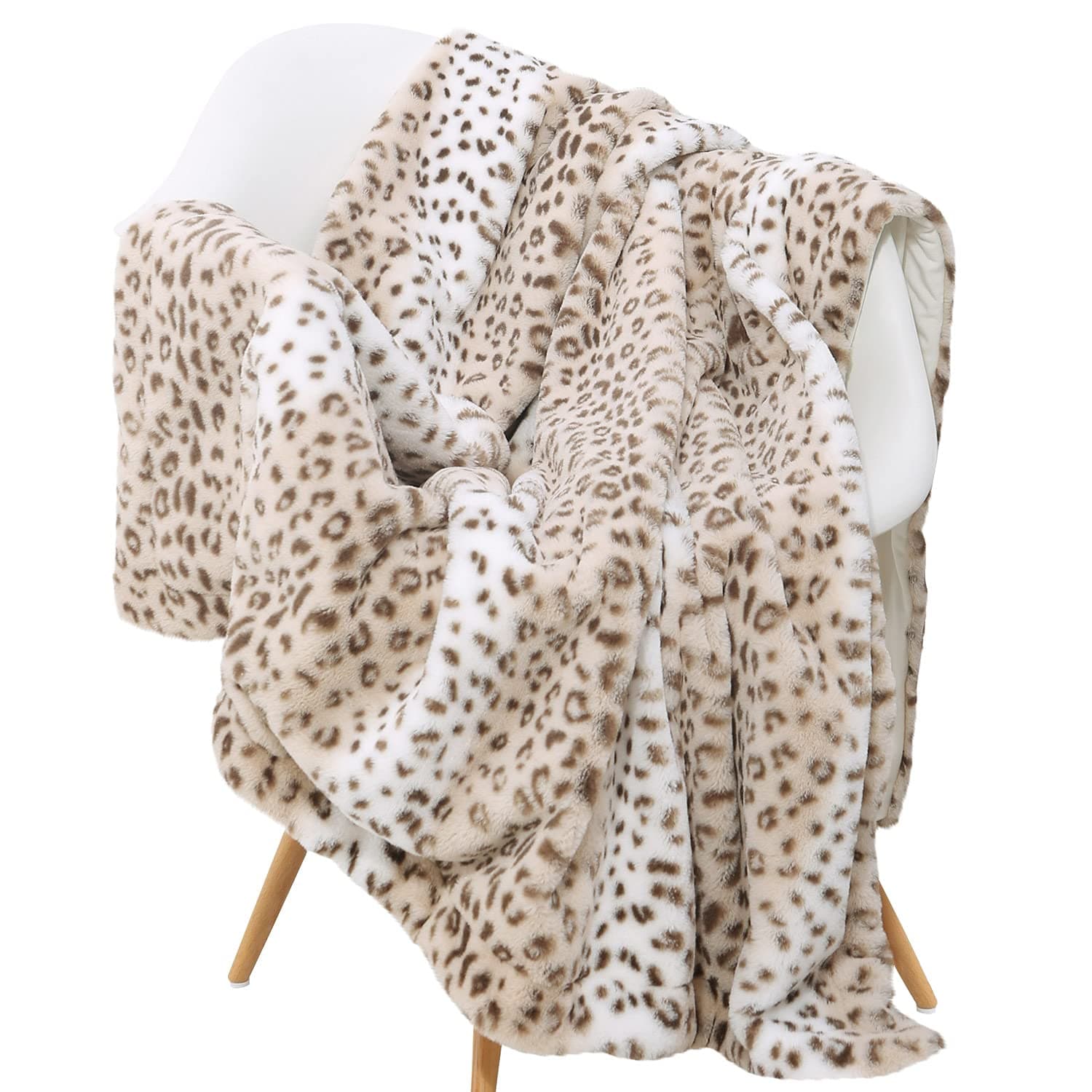 SedonaHouse Faux Fur Throw Blanket Leopard Printing
