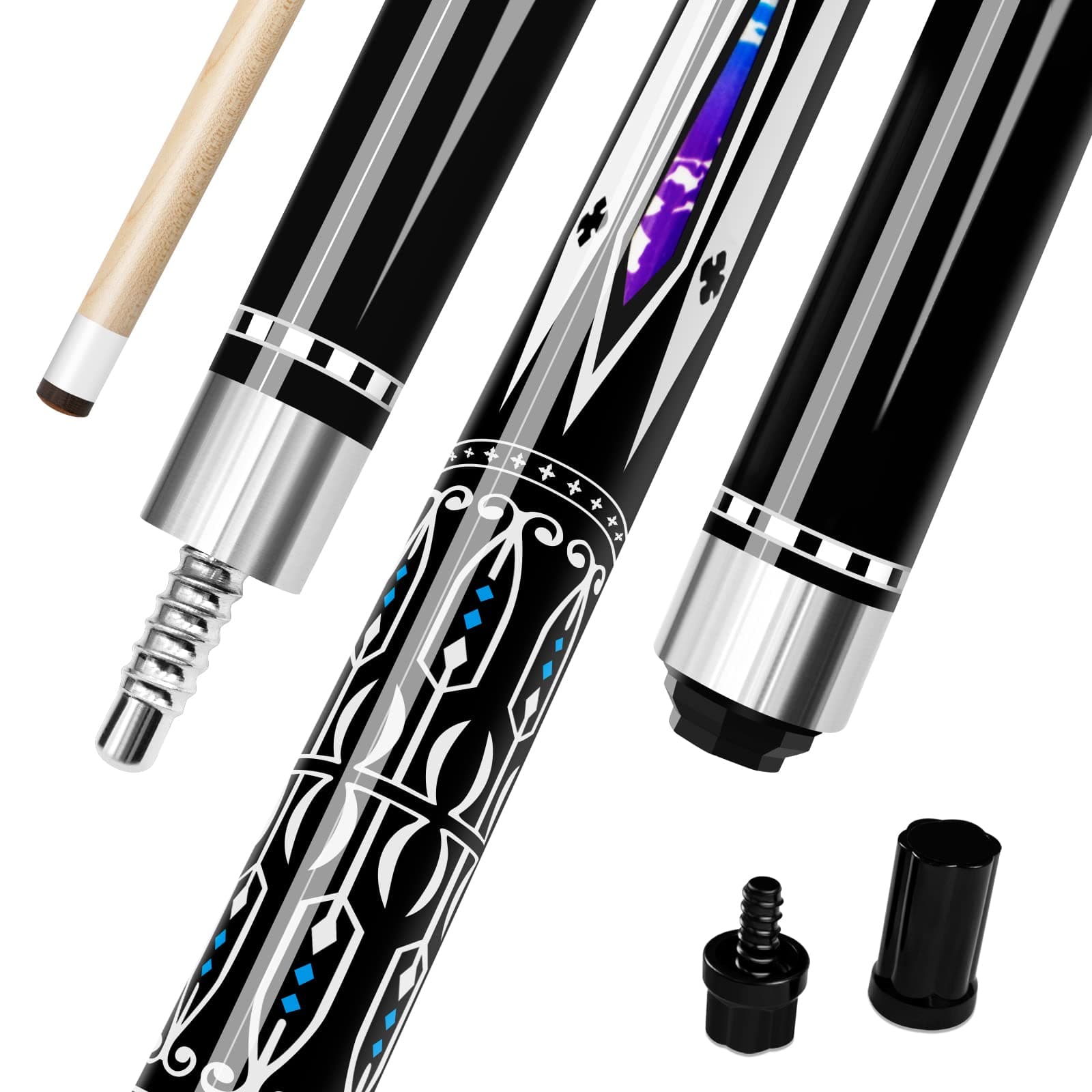 Pool Cue Stick Billiard Sticks: 58 Inch Pool Stick with 13mm Tip Professional Billiard Cue Sticks 18/19/ 20/21 oz, Premium Canadian Maple Wood Pool Cues for Pool Table for Men Women in Bar House