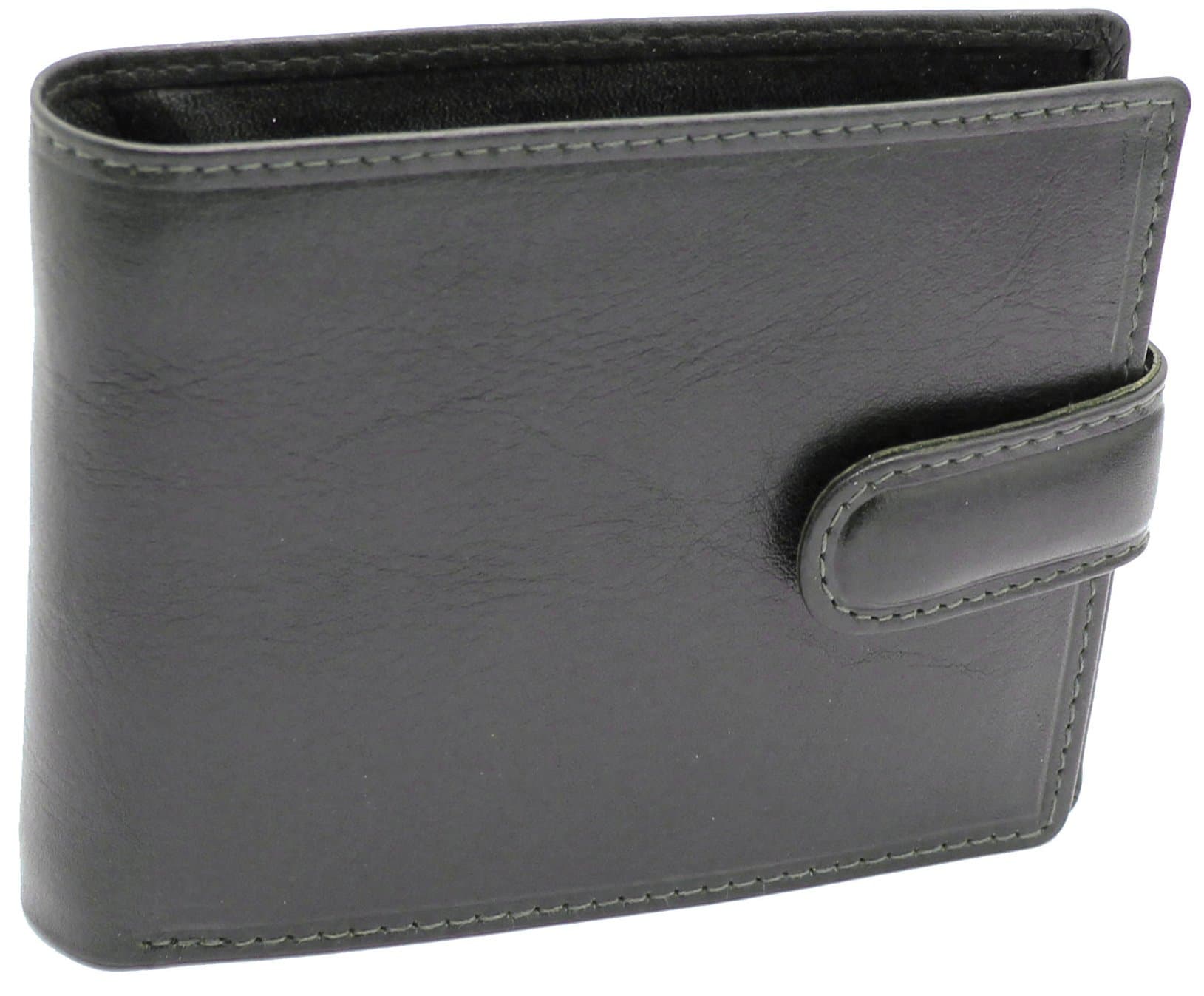 TOPSUM LONDONMen Designer Leather Wallet RFID Blocking Mans Wallets Credit Card Holder Coin Pocket Purse with Gift Box 4006 (Black)