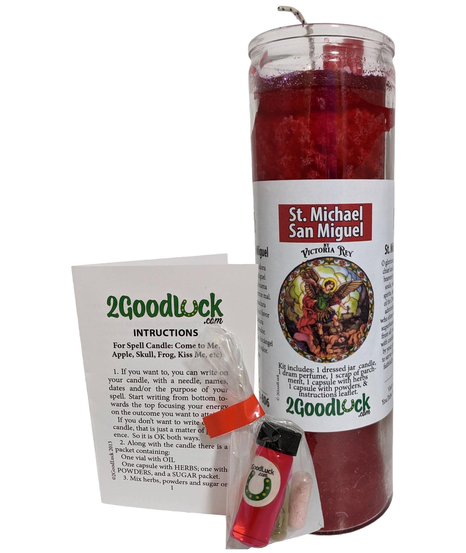 St. Michael Archangel Dressed Candle Kit - San Miguel Arcangel