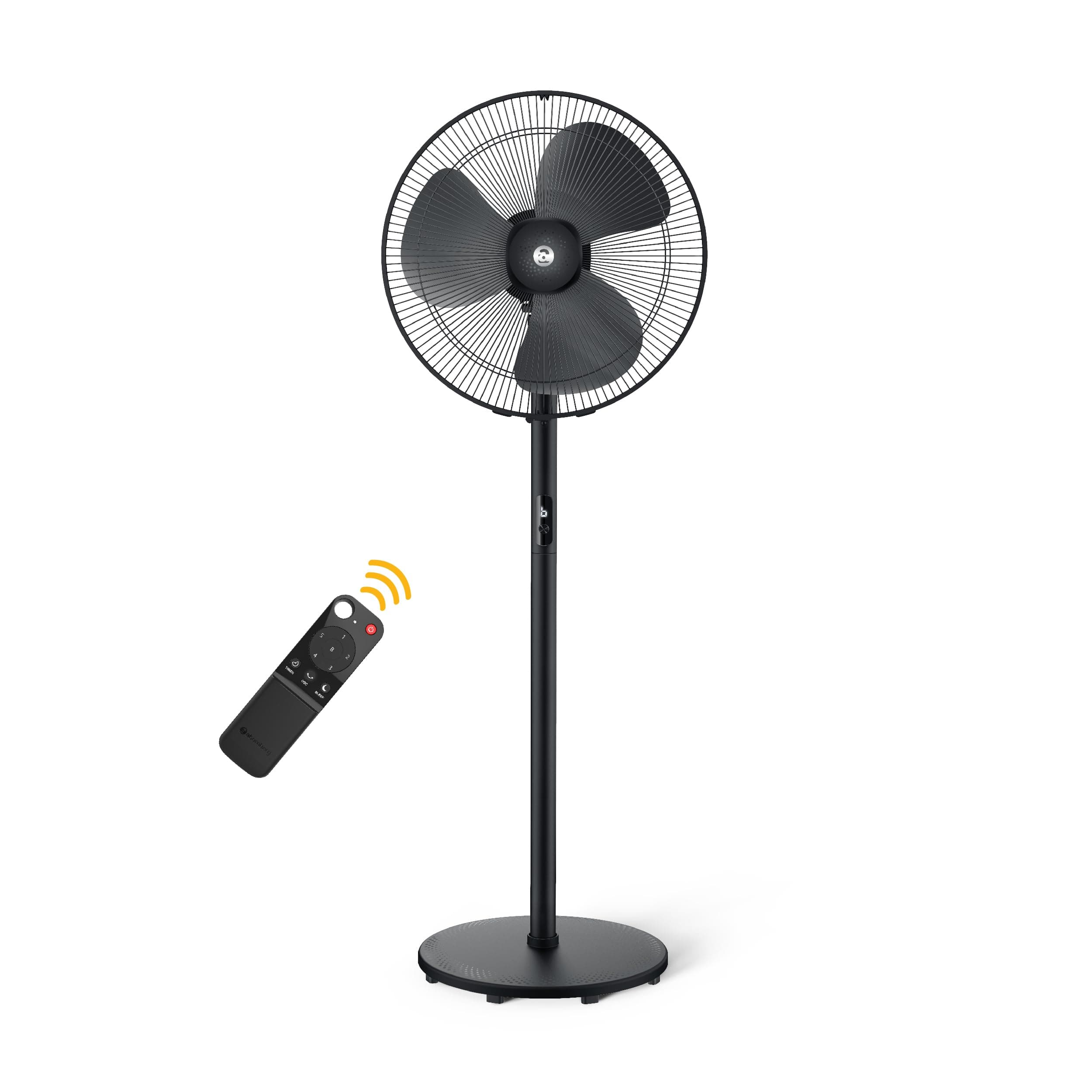 Renesa 400mm Pedestal Fan for Home | Silent BLDC Stand Fan | LED Display | 6 Speeds | Remote with Oscillation, Timer, Sleep Midnight Black