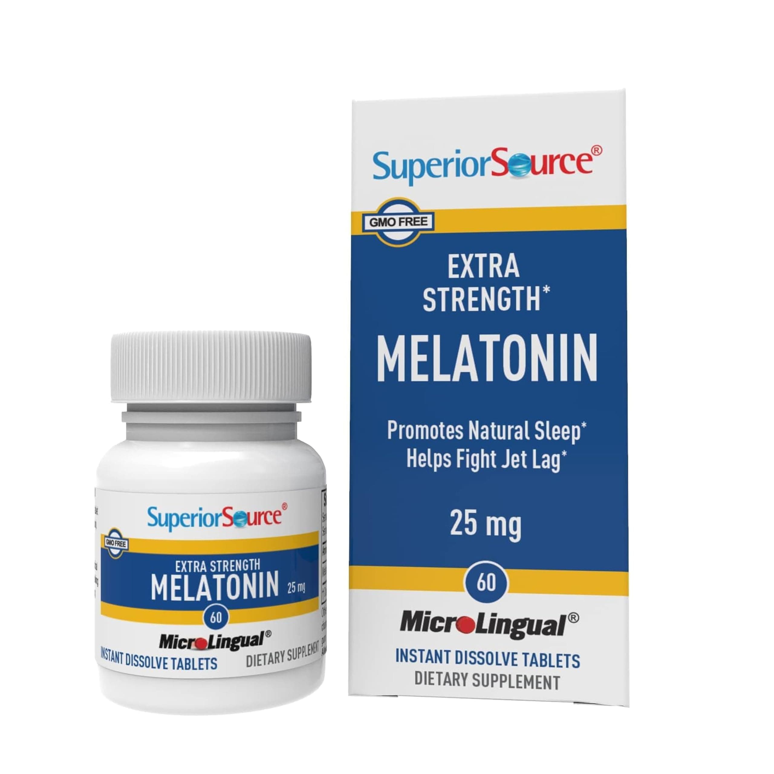 Extra Strength Melatonin - Melatonin Supplement for Adults - Natural Sleep & Relaxation Support Formula - 25 mg, Instant Dissolve Tablets