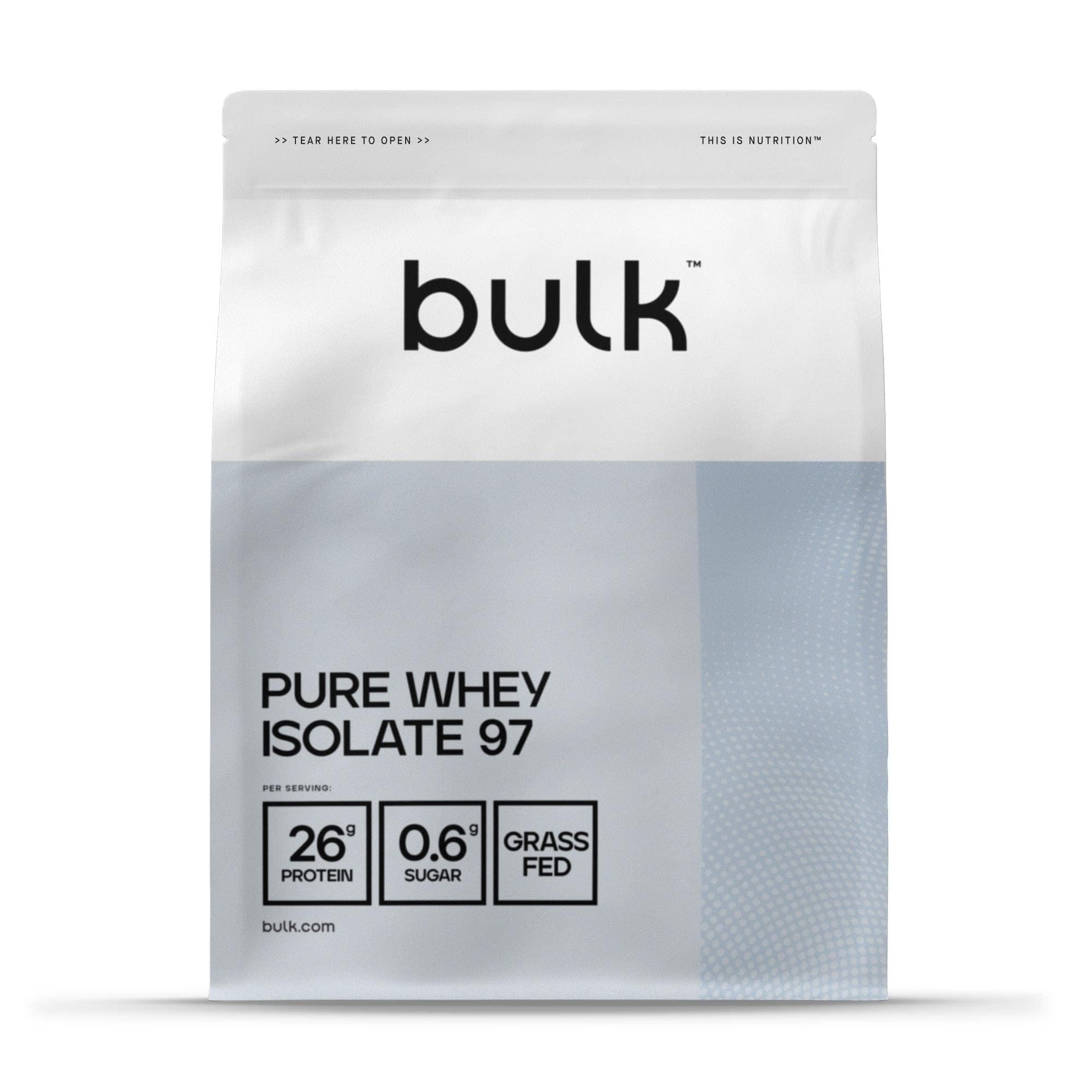 Bulk Pure Whey Isolate 97 Powder, Protein Shake, Unflavoured, 1 kg, Packaging May Vary