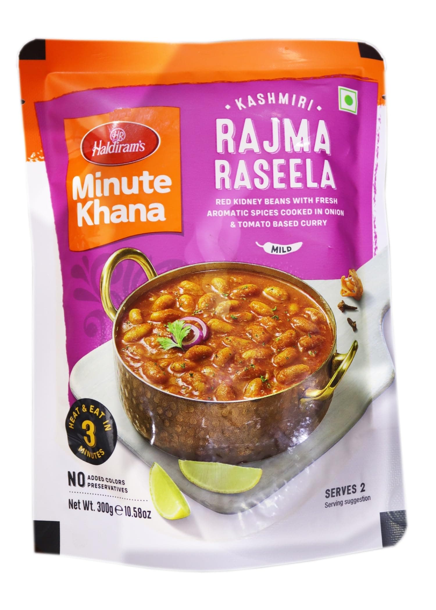 Haldiram's Minute Khana Ready to Eat Vegetarian Curry Kidney Bean Kashmiri Rajma Raseela 300g