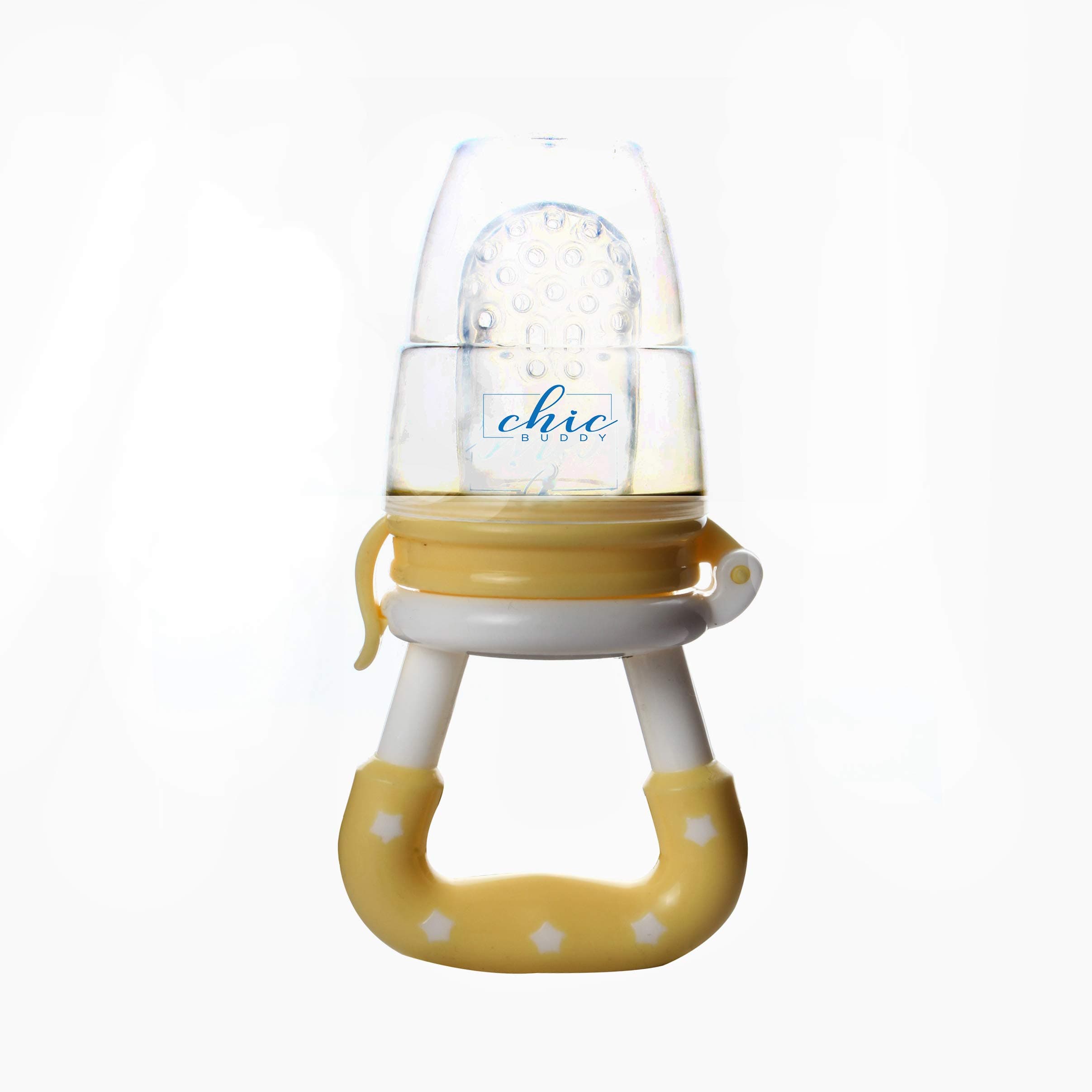 Chic Buddy Baby Fruit Feeder Pacifier - Fresh Food Feeder, Infant Teether Nibbler Toys, for Toddlers & Kids (Yellow)
