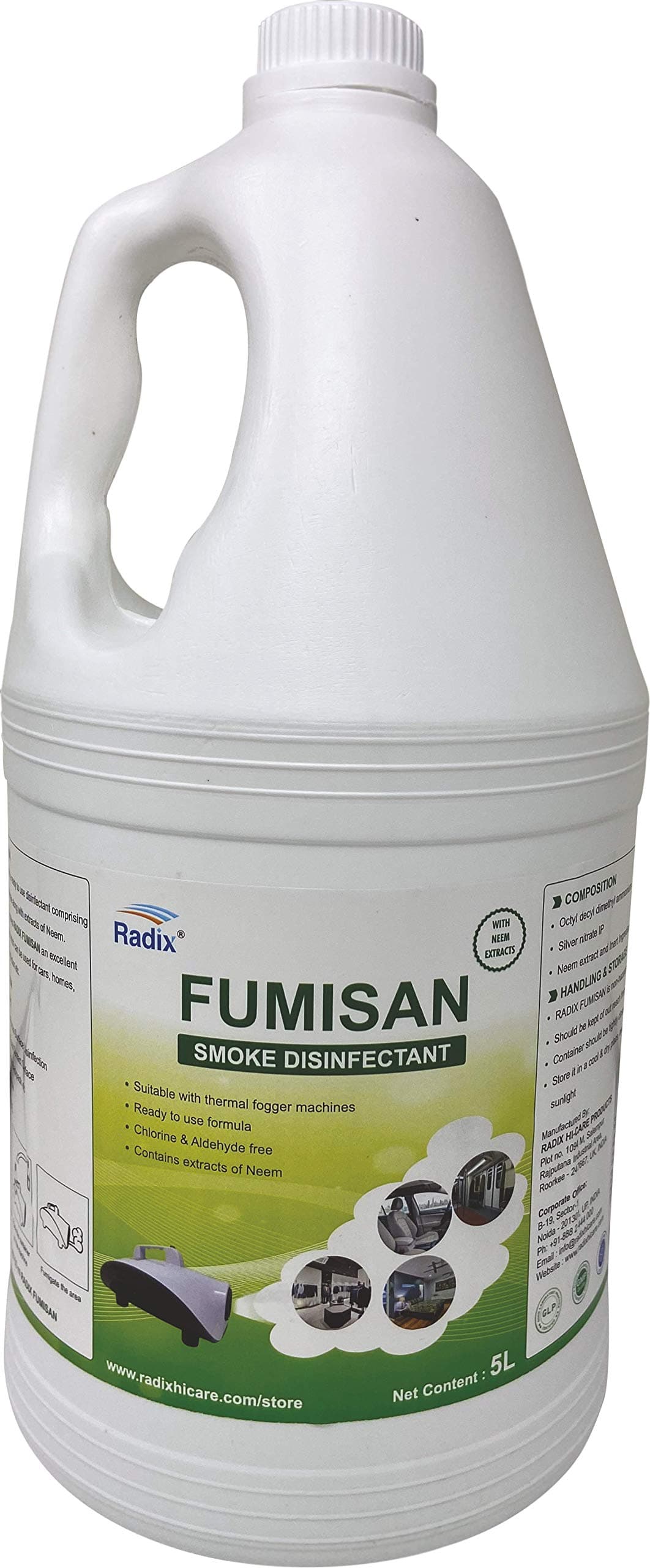 - RADIX FUMISAN RedClub Ready To Use Smoke Machine Disinfectant Solution, Use With Thermal Fogger Machine (5 Ltr)