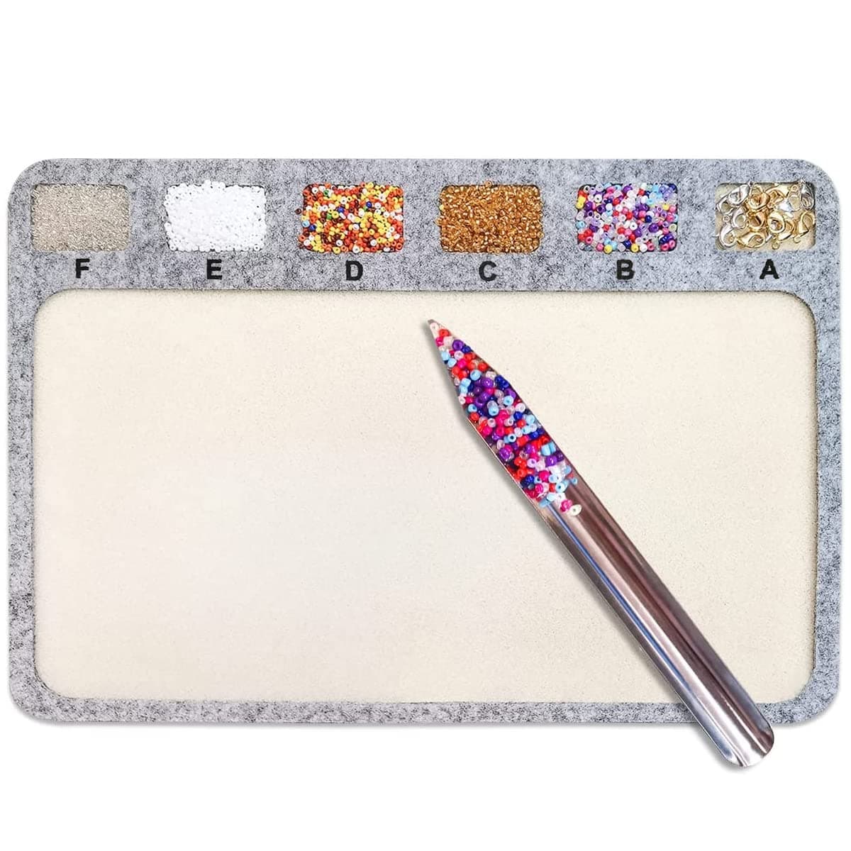 hobbyworker The Bead Mat with Bead Scoop and Soft Perfect Stable and Individual Grids for Craft Jewelry Making