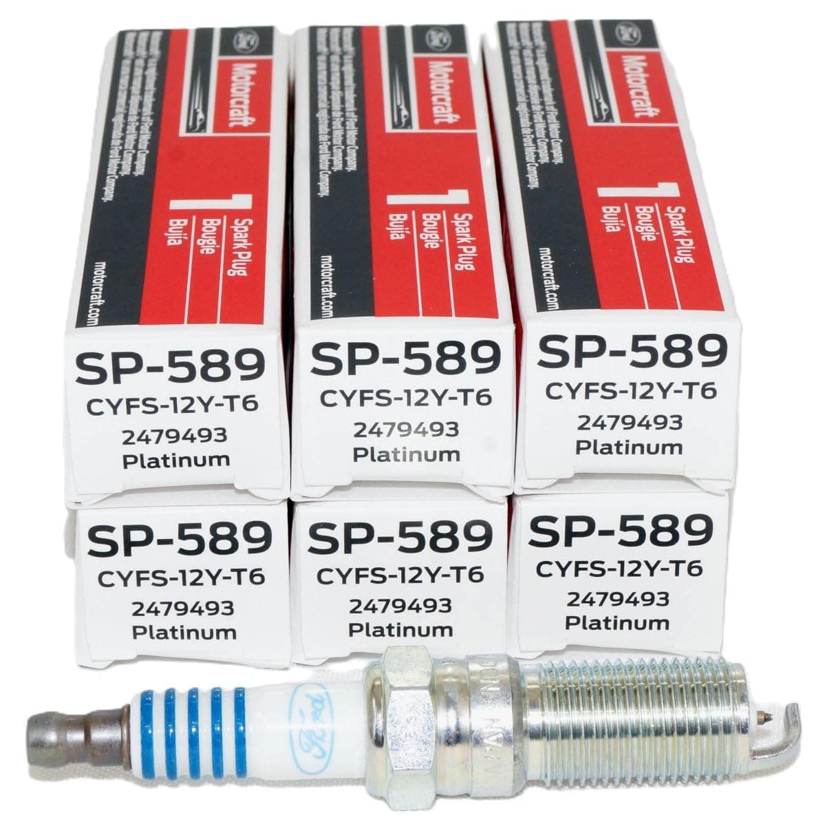 OverstockDirect Genuine OEM SP520 / SP520X s/s to SP589 Platinum Spark Plugs CYFS12YT6 (6 pack)