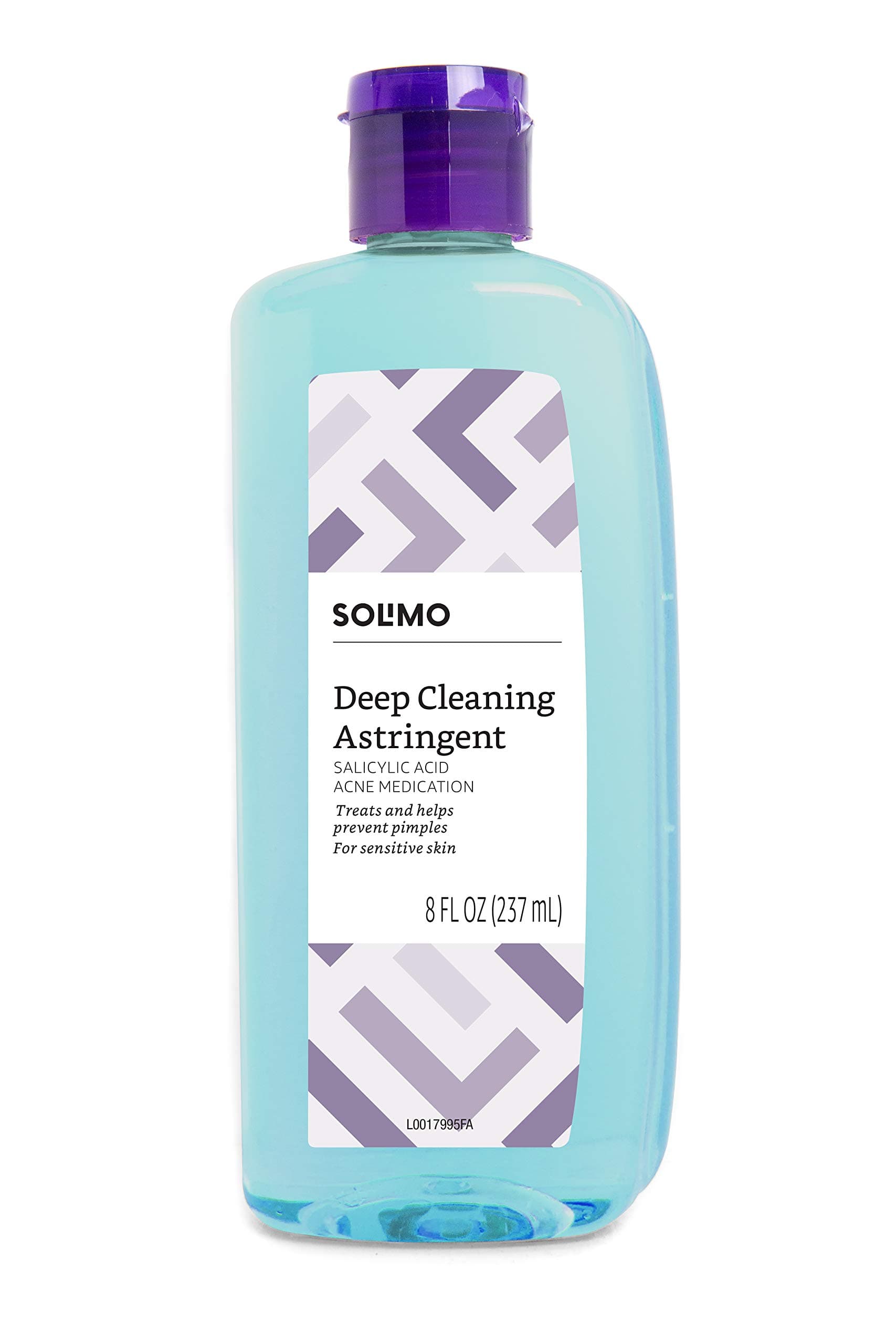 Amazon Brand - Solimo Deep Cleaning Astringent for Sensitive Skin, Salicylic Acid 0.5% Acne Medication, 8 fl oz (Pack of 1)