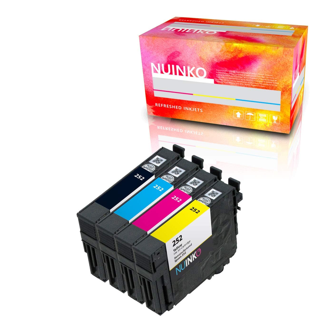 Remanufactured Ink Cartridge Replacement for Epson WF-3620 ( Black,Cyan,Magenta,Yellow , 4-Pack )