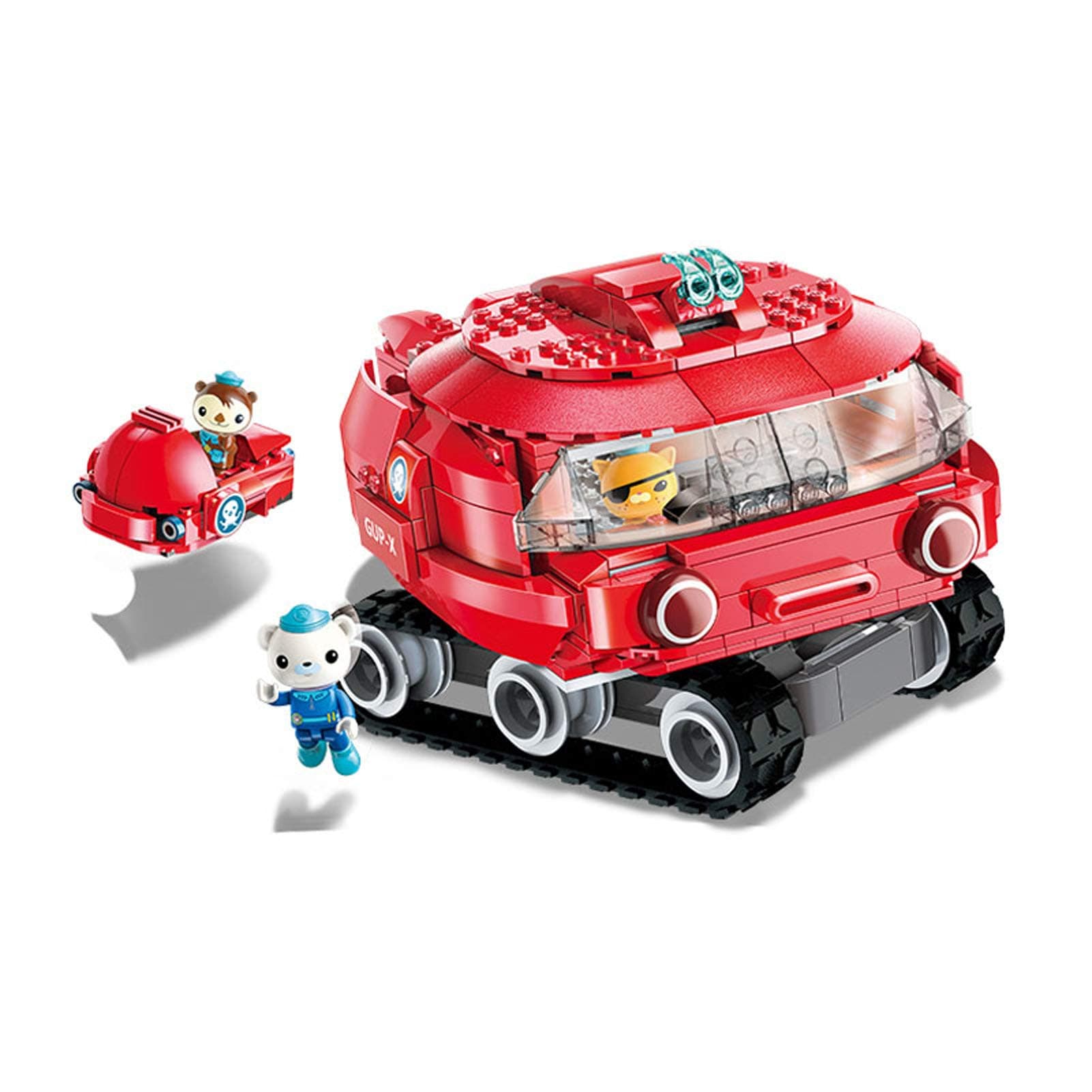 For Ages 6+ Octonauts GUP-X Launch & Rescue Vehicles Dashi & Barnacle Sherrington Kwazii, 395 Piece Building Brick Set Without Package Box (3707)