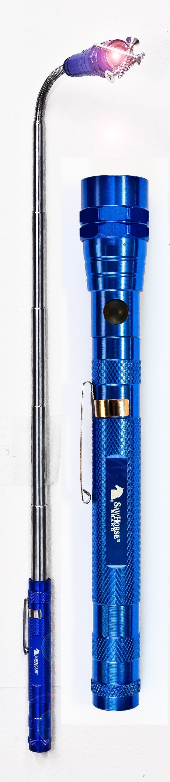 Sawhorse L5MF2011BE Extendable LED Flashlight with Dual Magnetic Ends, Royal Blue