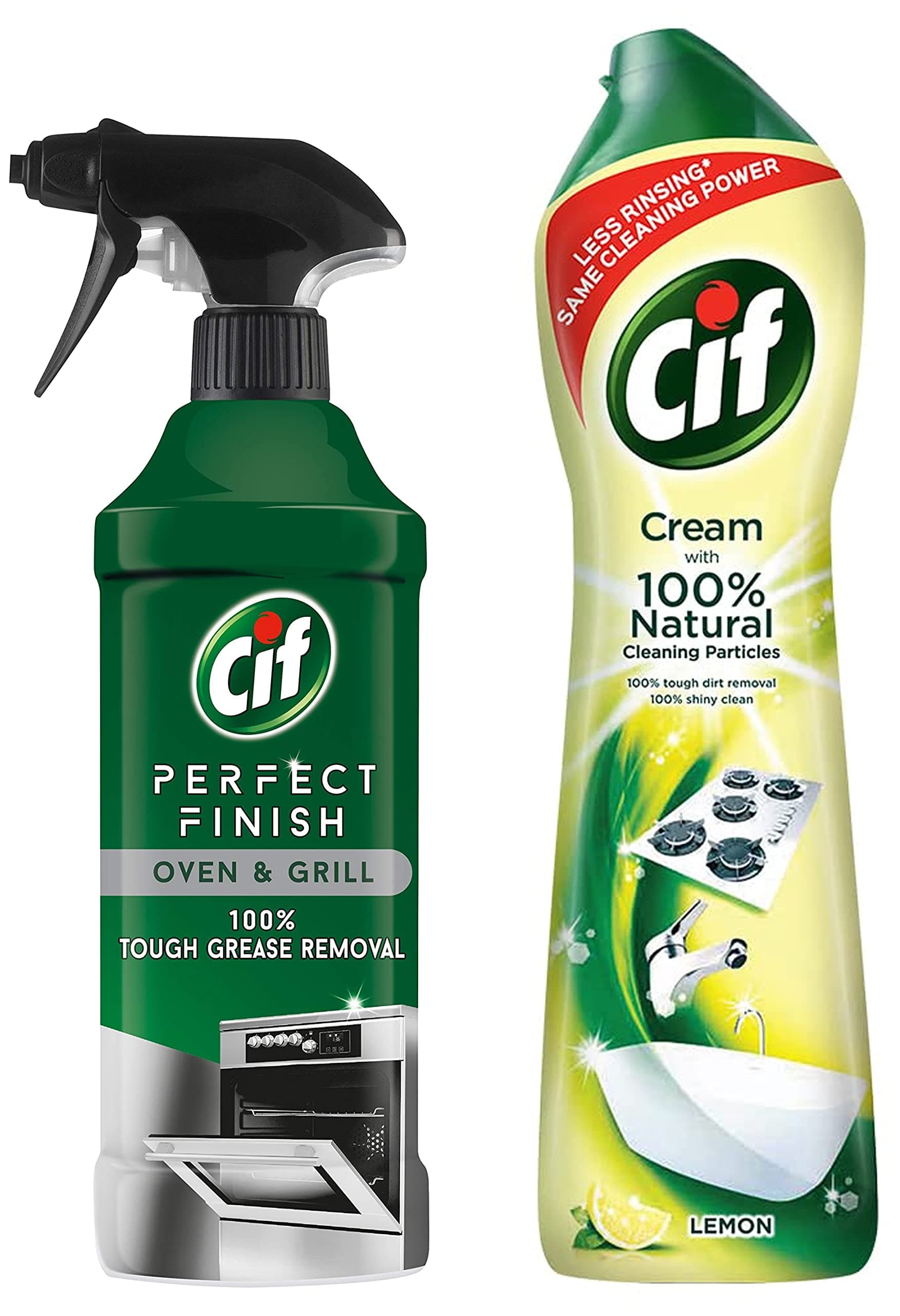 Perfect Finish Oven & Grill Cleaner 435 ml & Abrasive Surface Cleaner Cream, Lemon| Kitchen & Bathroom, Removes Grease, Dirt & Tough Stains with Natural Cleaning Particles, 500 ml
