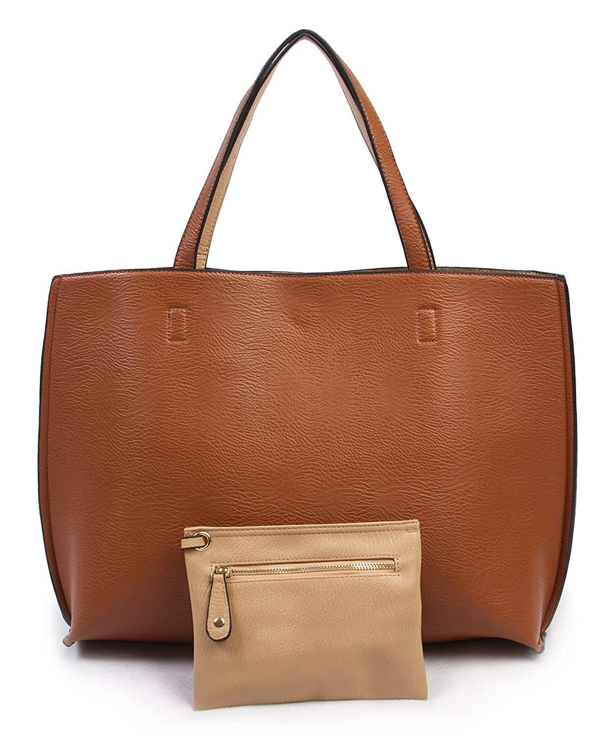 Overbrooke Reversible Tote Bag - Vegan Leather Womens Shoulder Tote with Wristlet, 2016