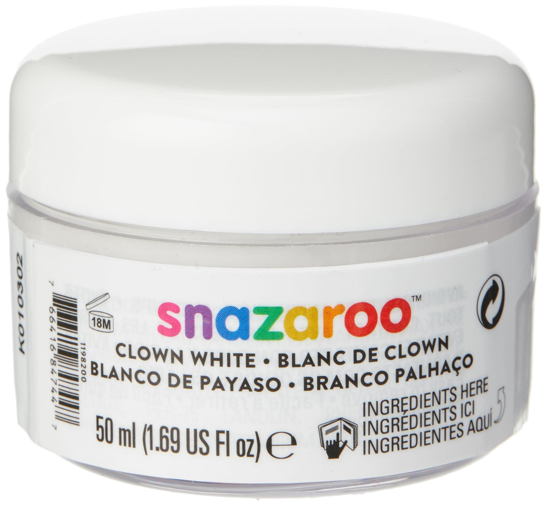 Snazaroo Face Paint Clown White, 50ml