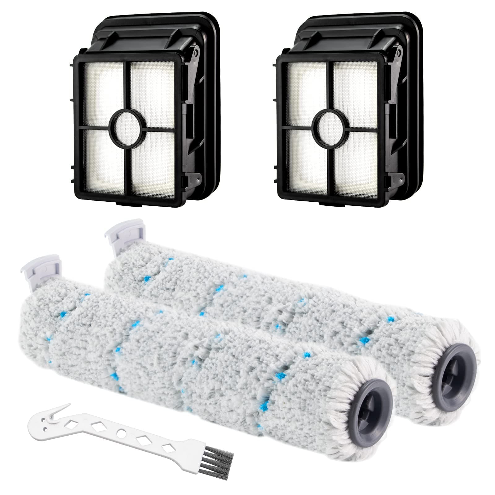 Replacement Parts for Bissell CrossWave Cordless Max 2554 2554A 2590 2593 2596 2597 HydroSteam Plus Series 3515 35151 3513 3518, Multi-Surface Brush Rolls 2787 and Replacement Filters 1866 LUXRILIX