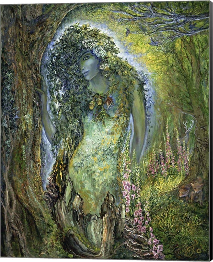 Spirit of The Forest by Josephine Wall Canvas Art Wall Picture, Museum Wrapped with Black Sides, 16 x 20 inches