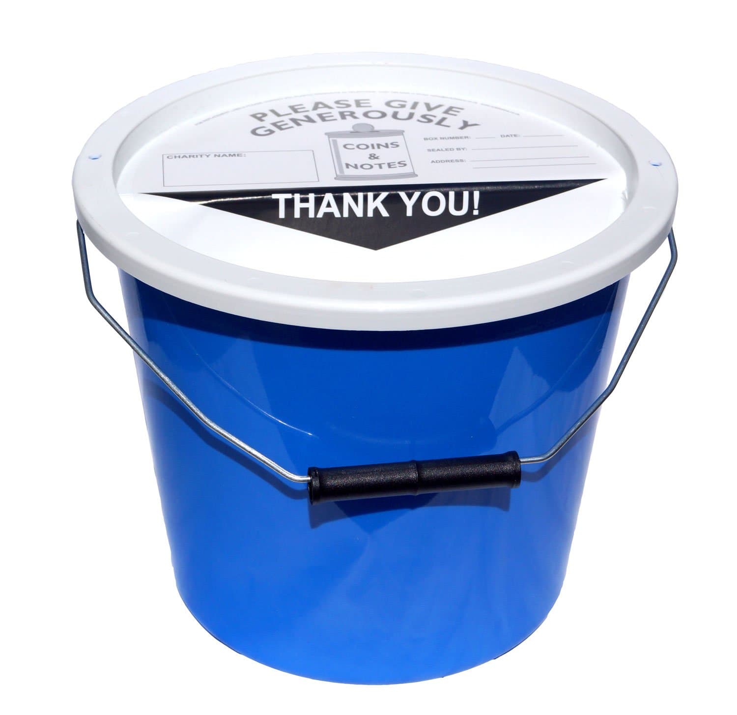 PDK Charnwood Charity Money Collection Bucket With Lid (5.7 Litres) - Light Blue
