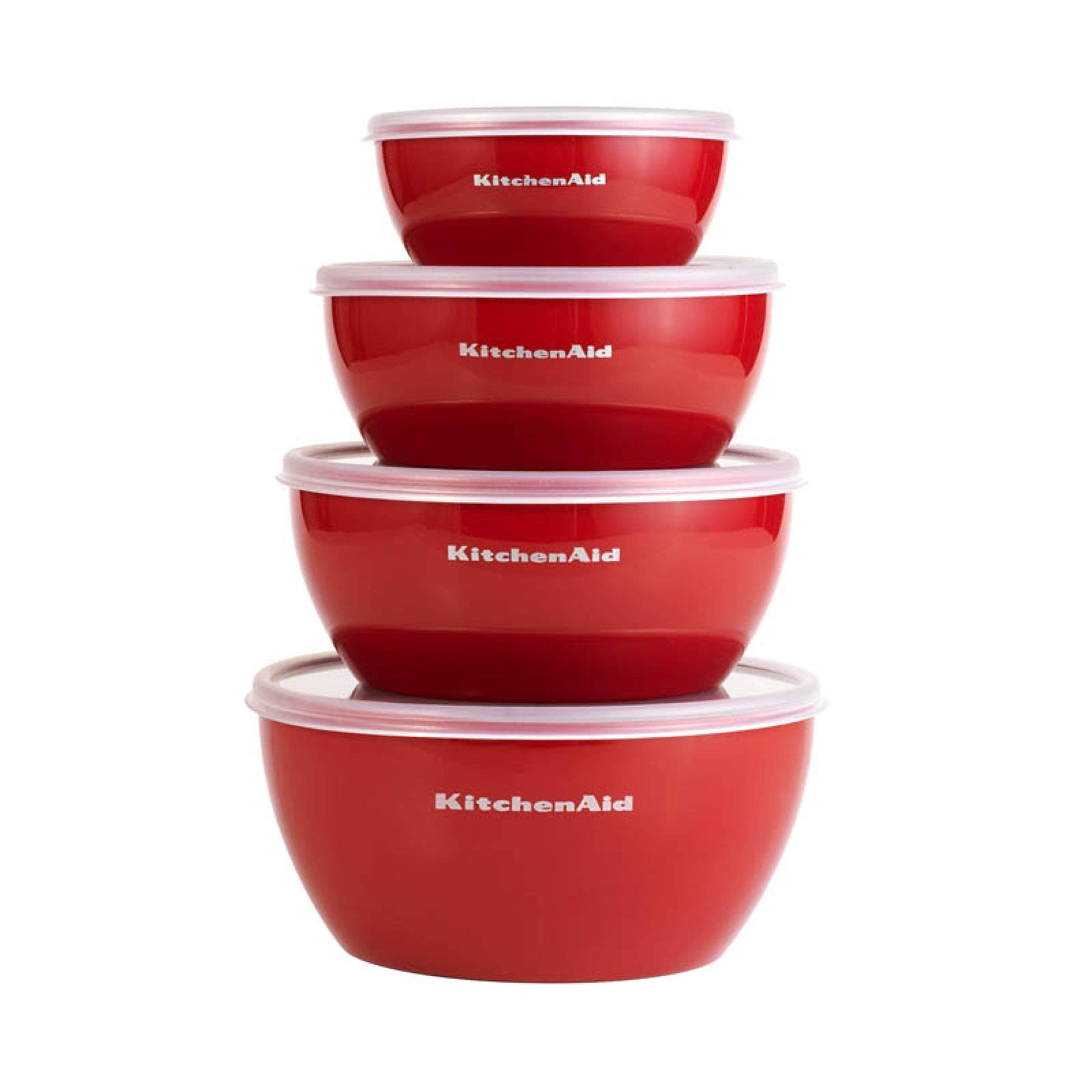 Classic Prep Bowls with Lids Set of 4 Small Nesting Bowls for Ingredient Prep and Storage, Dishwasher Safe