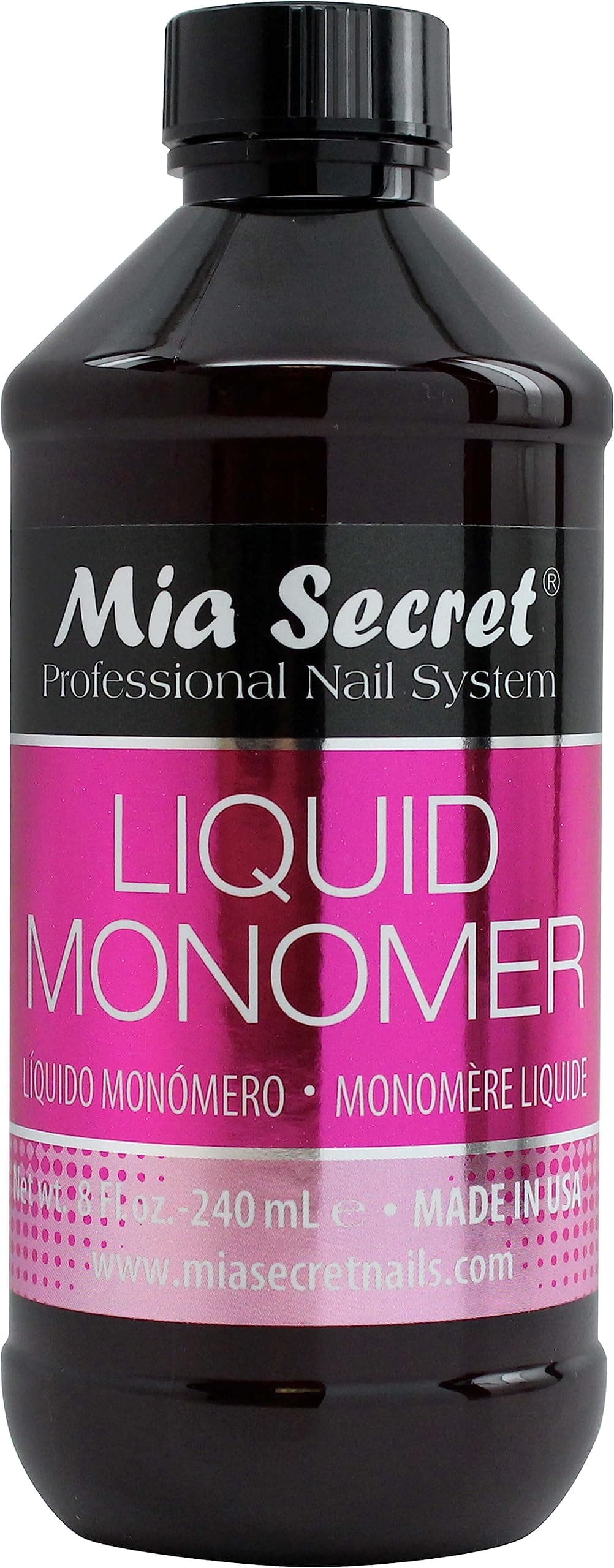 Mia Secret 8 oz / 240ml LIQUID MONOMER PROFESSIONAL ACRYLIC NAIL SYSTEM