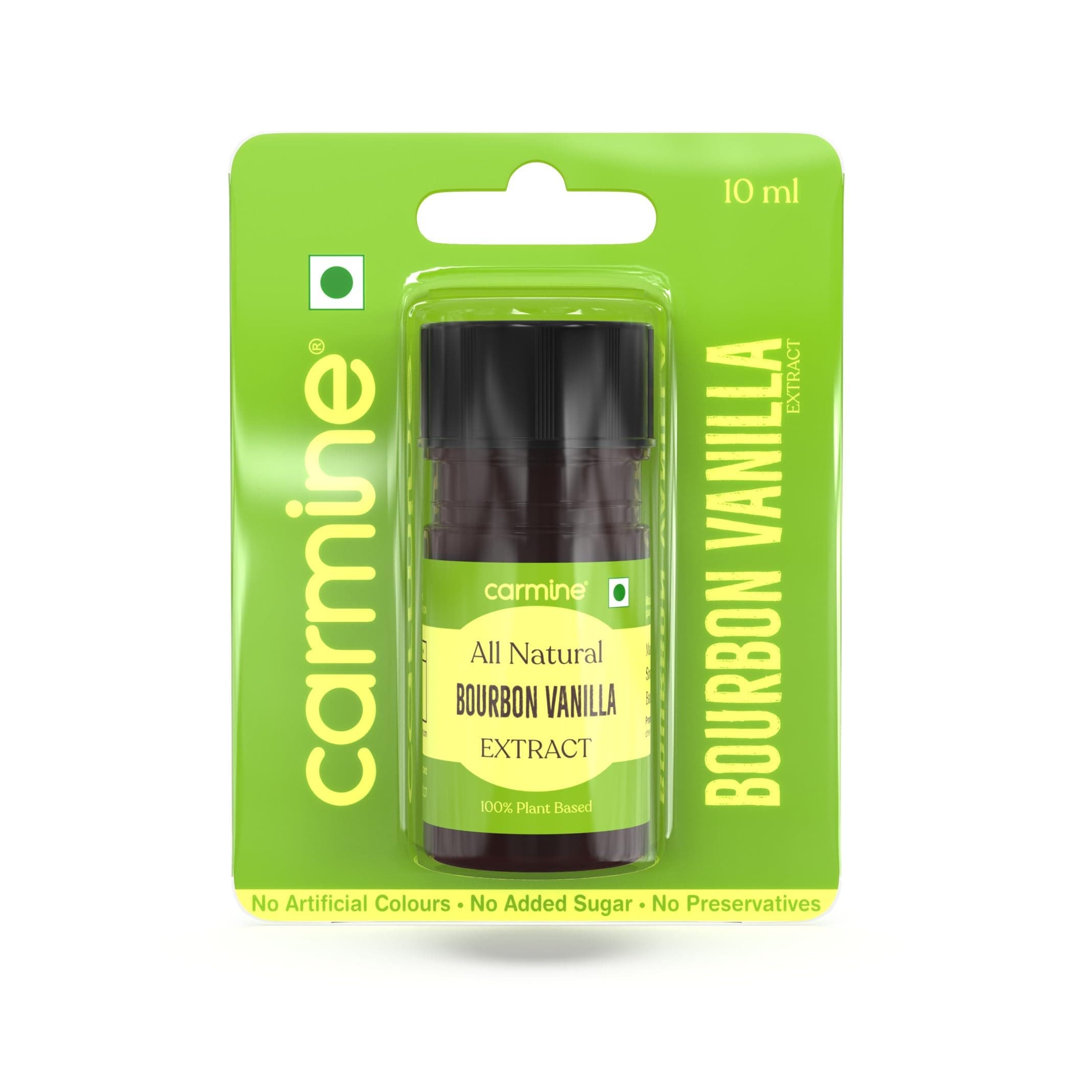 Carmine County All Natural Bourbon Vanilla Extract | Premium Quality | Pure & Rich Flavor | Ideal for Baking, Desserts & Beverages | No Additives or Preservatives | 10ml Bottle