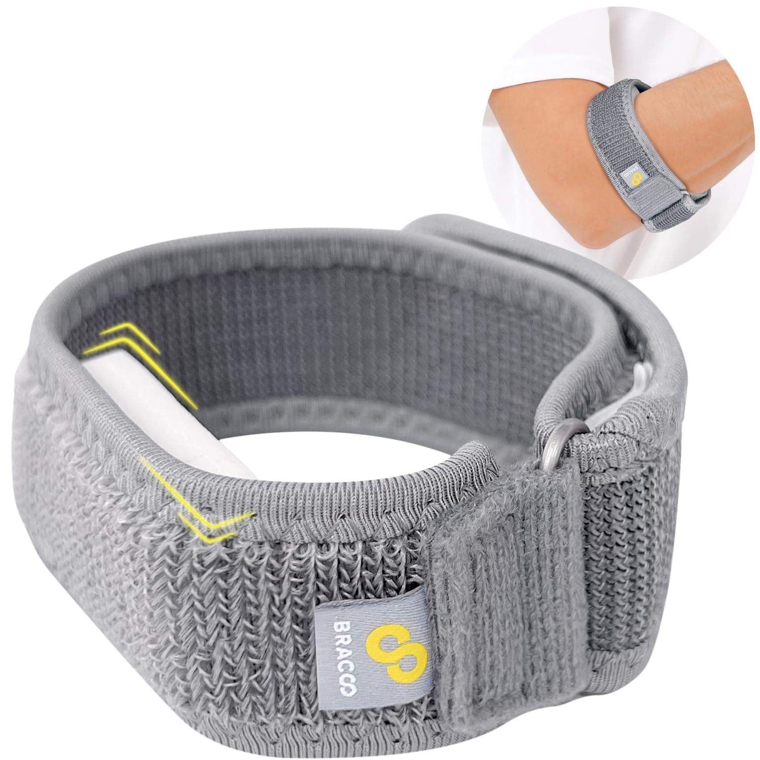 Tennis Elbow Support Strap for Men & Women – Compression Golfer's Elbow Brace Clasp with EVA Pad for Tendonitis & Epicondylitis, for Right & Left Hand, EP40