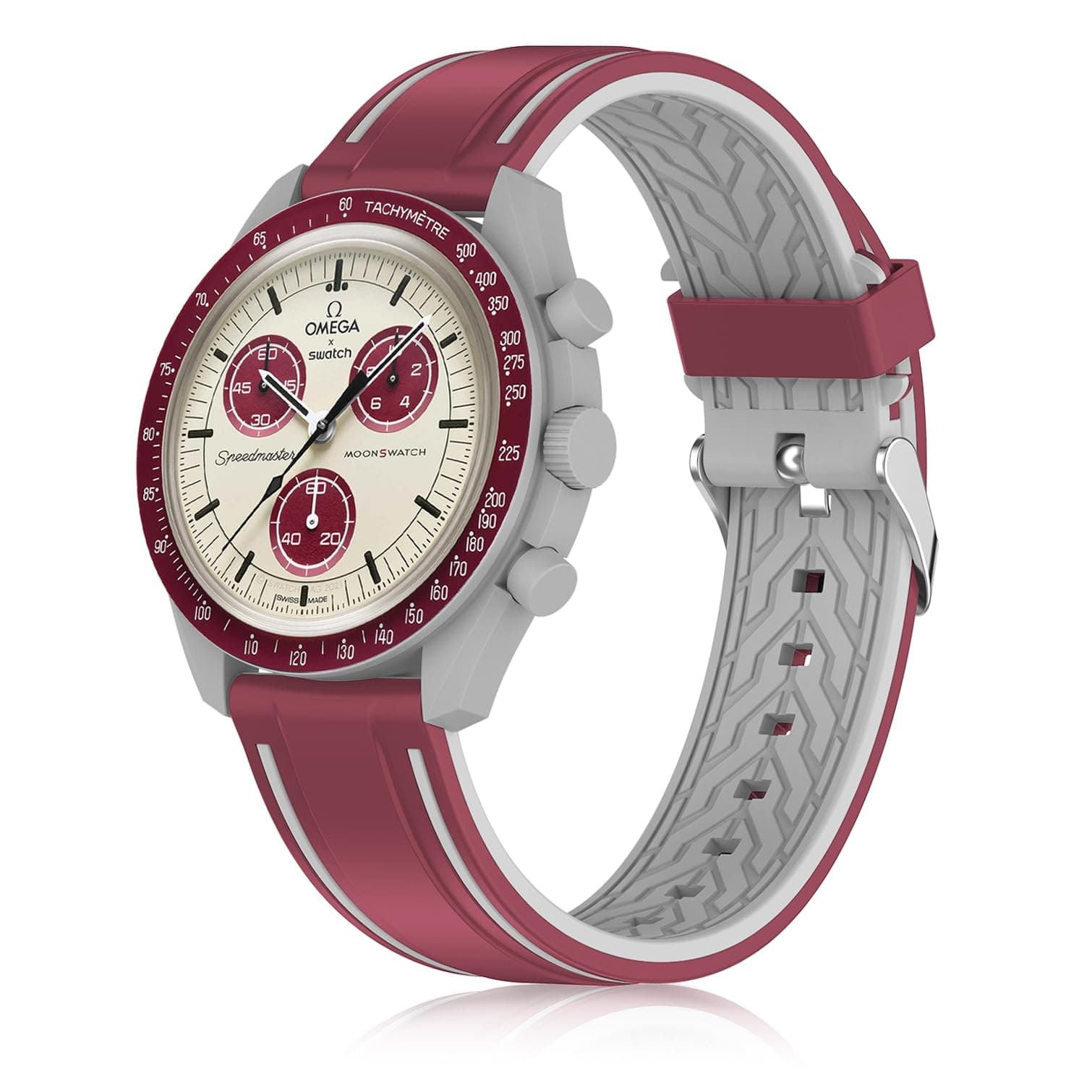 Band Compatible with Moonswatch,Soft Silicone 20mm Replacement Band for Omega X Swatch Moonswatch Speedmaster/Rolex/SEIKO for Women Men