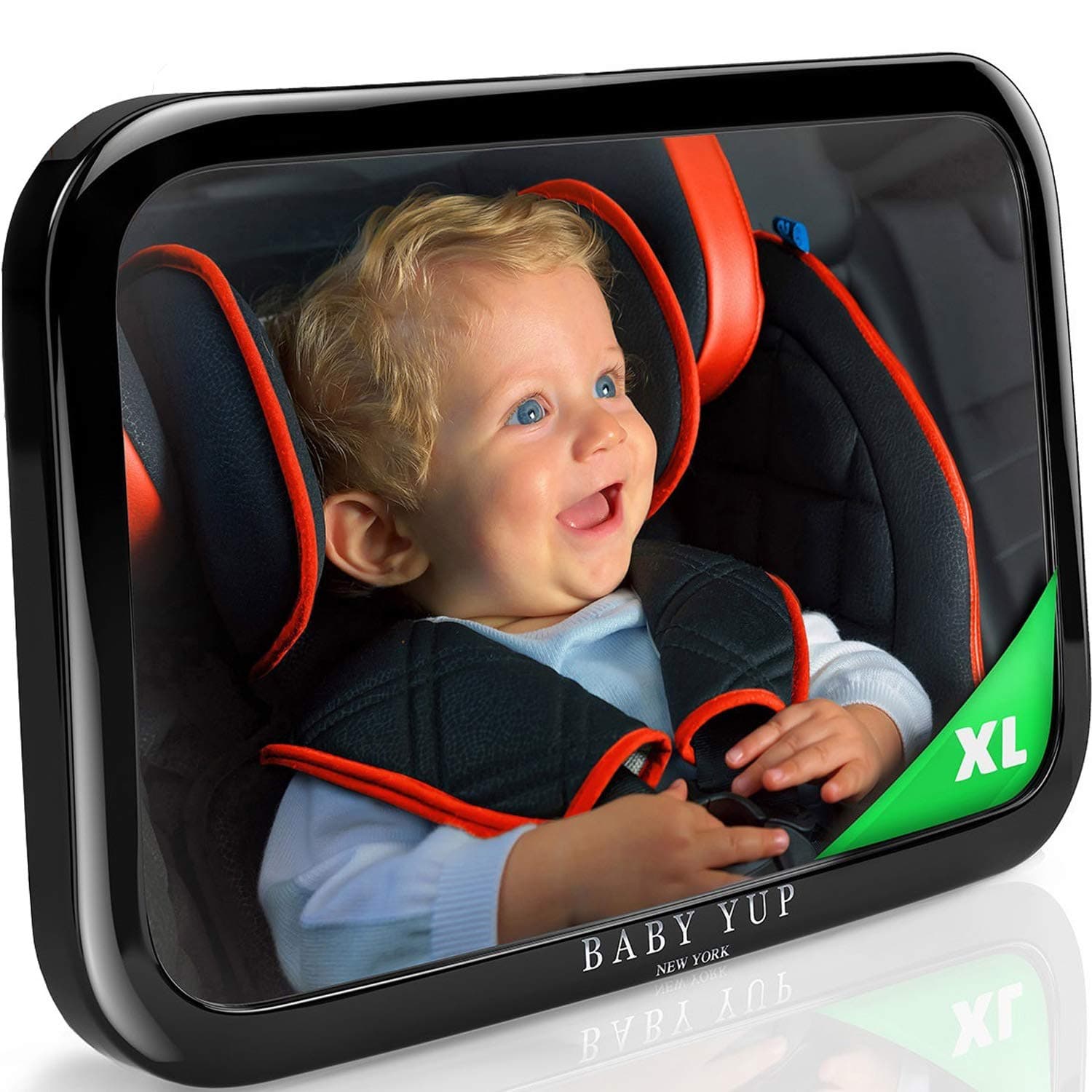 Baby Car Mirror for Rear Facing Car Seat – Fully Adjustable, Shatterproof, And Built To Stay In Place - Best Extra Large Back Seat Car Baby Mirror To Check On Your Baby While Driving