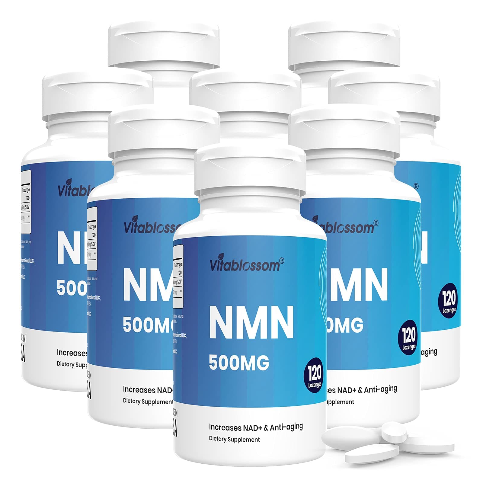 Vitablossom Sublingual NMN 500mg x 960 Tablets-Fast-Acting NMN Supplement Lozenges (Nicotinamide Mononucleotide) -Increase NAD+ & Anti-Aging, Energy Supplement, Cellular Repair & Healthy Supplement