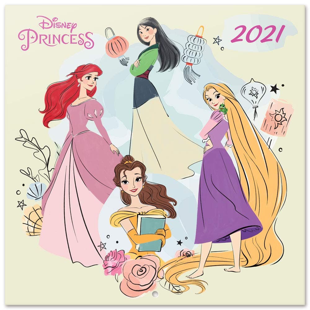 Grupo Erik Official Disney Princess Classics 2021 Wall Calendar 11.8 x 11.8 inches (12 Months - Free Poster Included) Family Planner Calendar 2021 CP21020