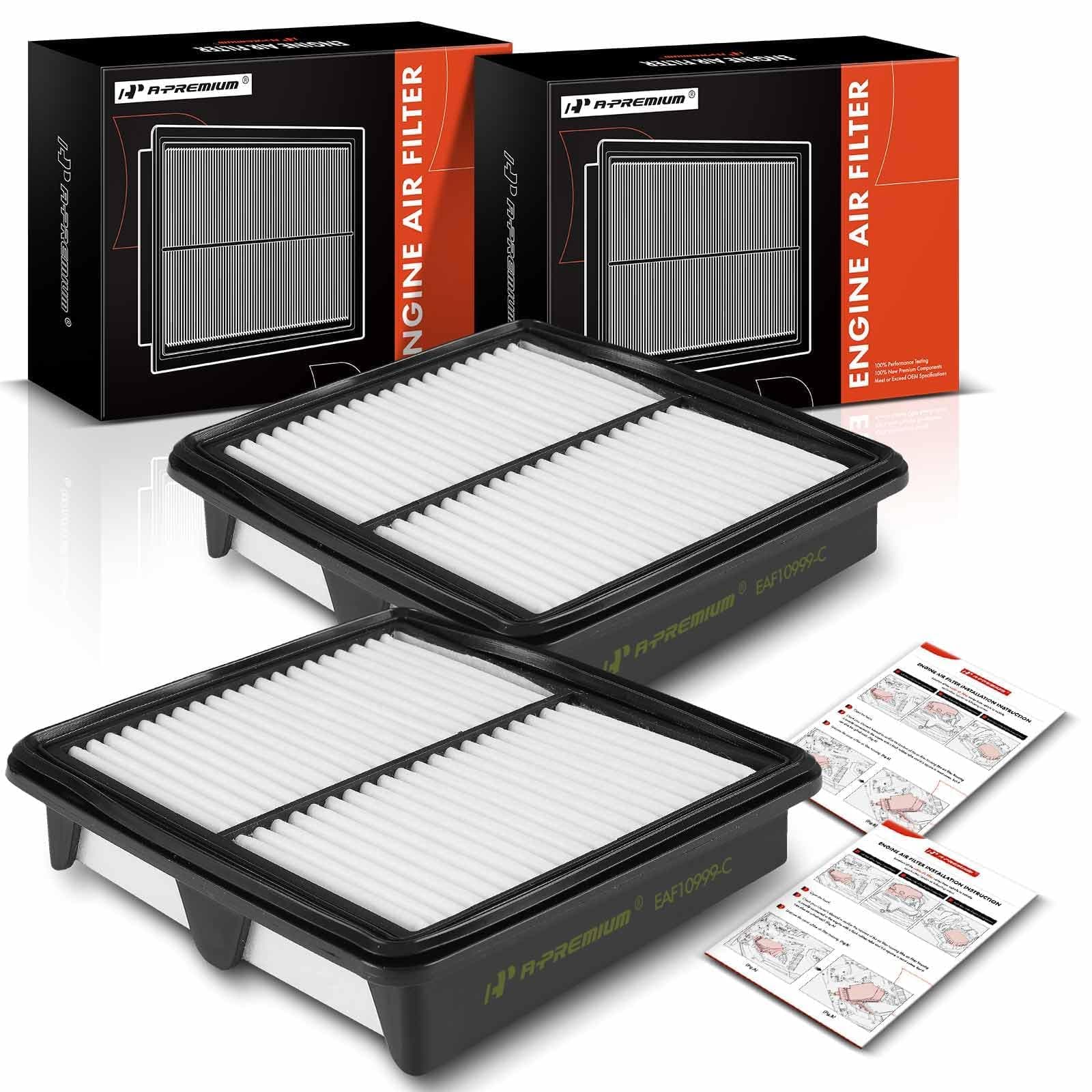 2-PC Engine Air Filter Compatible with Infiniti M35 2009-2010, M37 2011-2013, Q70 2014-2019, Q70L 2015-2019, 3.5L 3.7L, Replace# 16546EJ70A