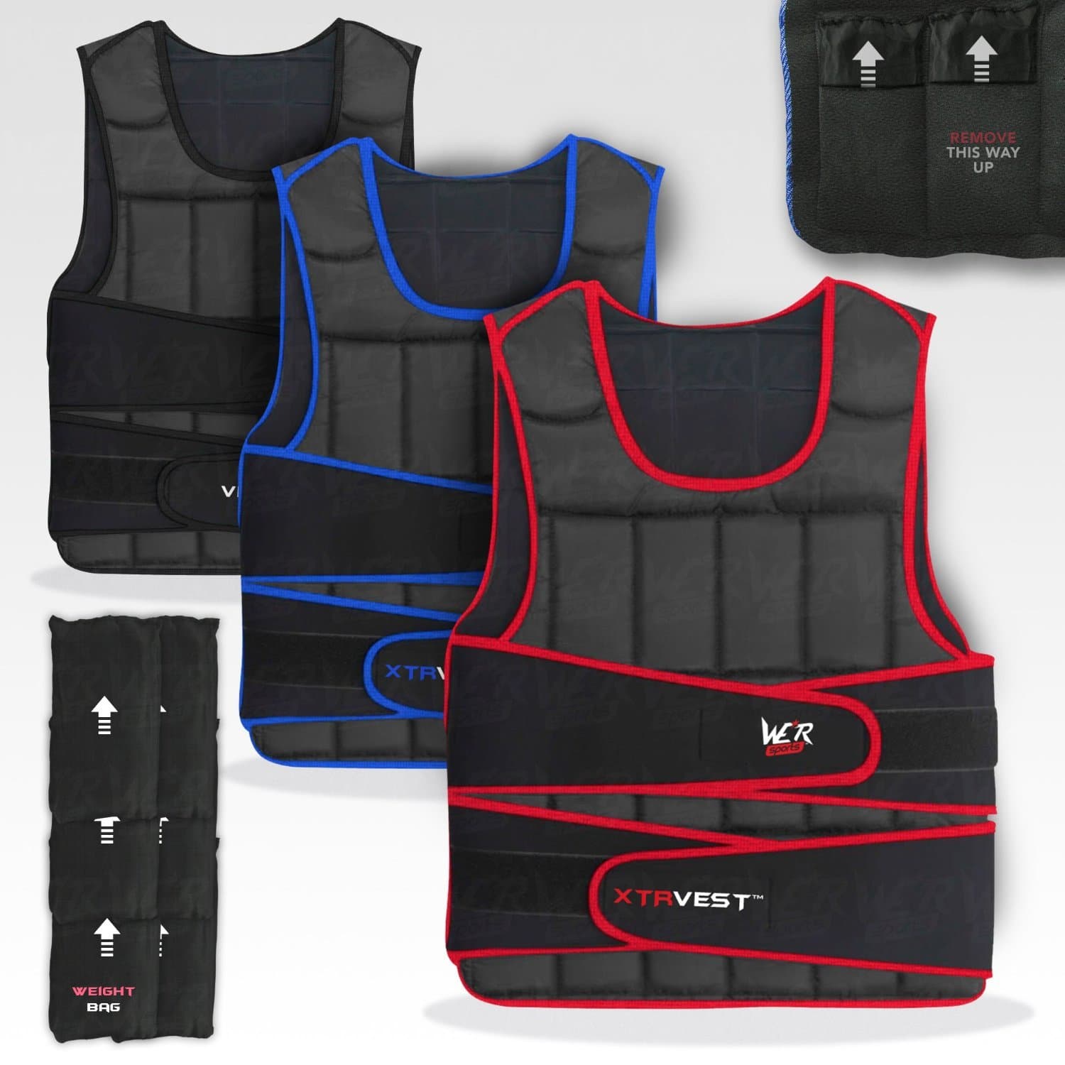 We R Sports™ XTR Weight Vest 5,10,15,20,30 Adjustable Weighted Vest Loss Running Gym Training