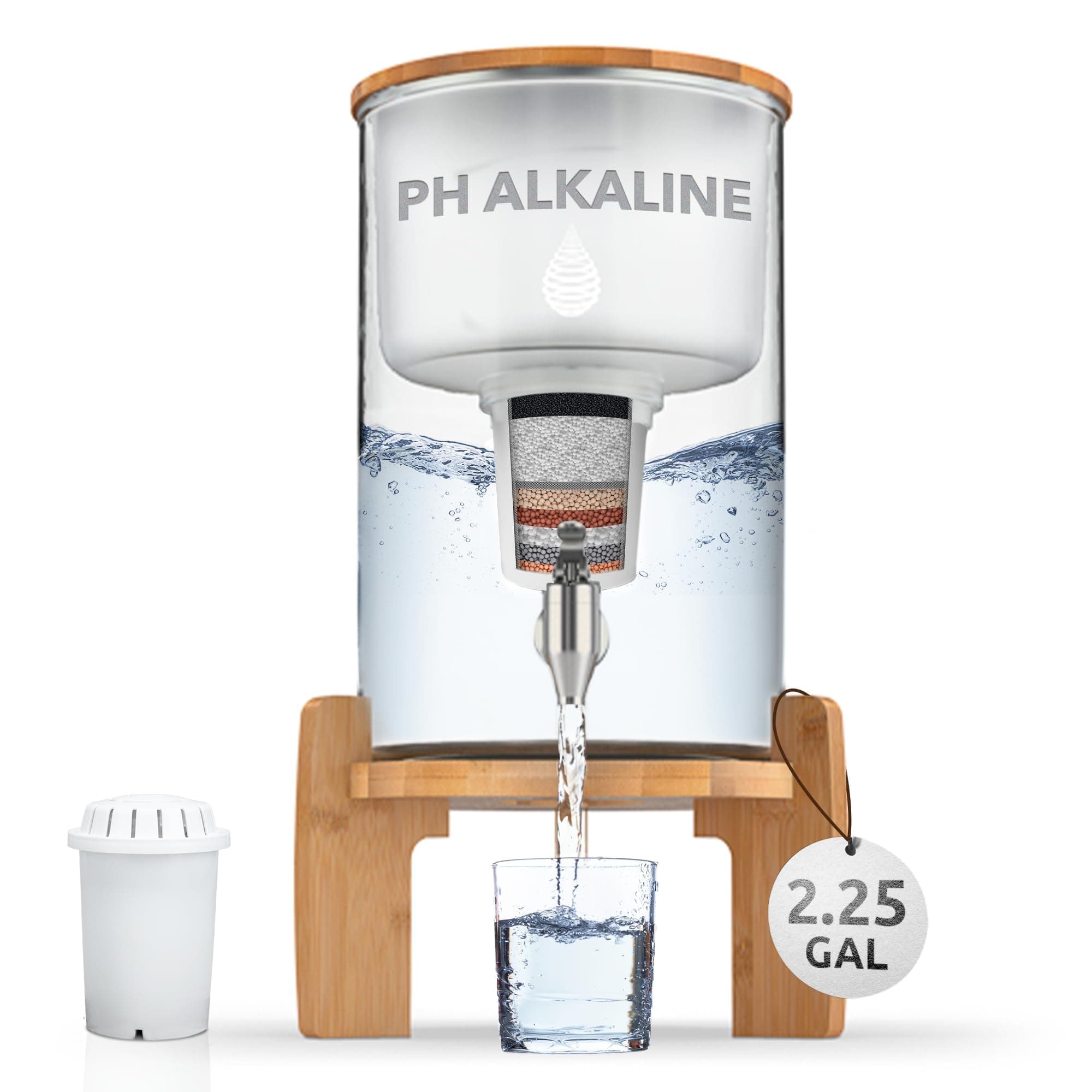 Alkaline Water Purification Unit, White, Plastic, pH001 Filter Included, Convenient Anti-Slip Design