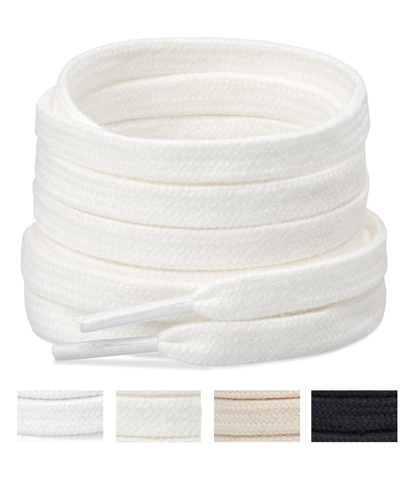 Handshop 2 Pairs Flat Athletic Shoelaces 5/16" in 40"-63" Wide Sneaker Replacement Shoe Laces