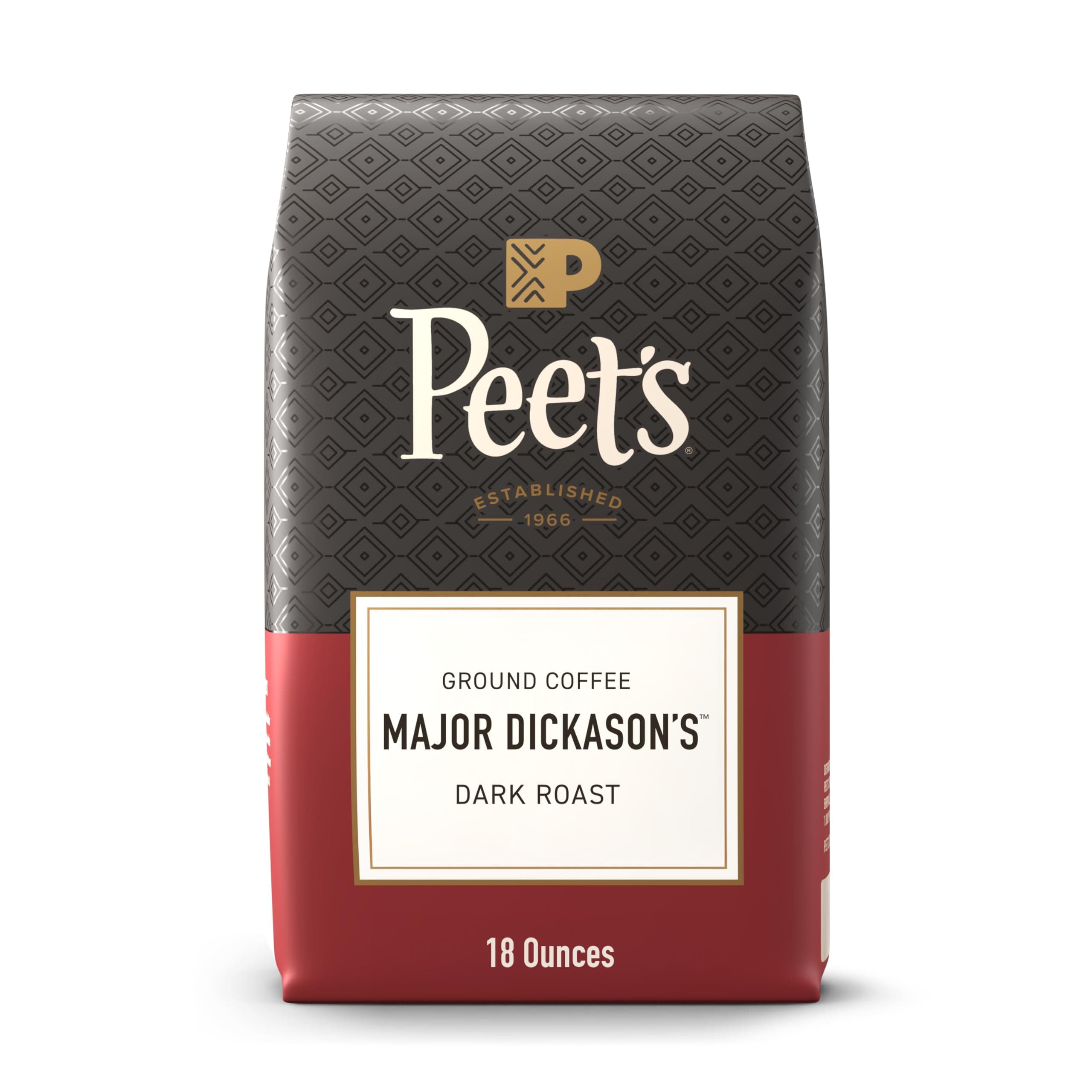 Peet's Coffee, Dark Roast Ground Coffee, 100% Arabica Coffee - Major Dickason's Blend 18 Ounce Bag