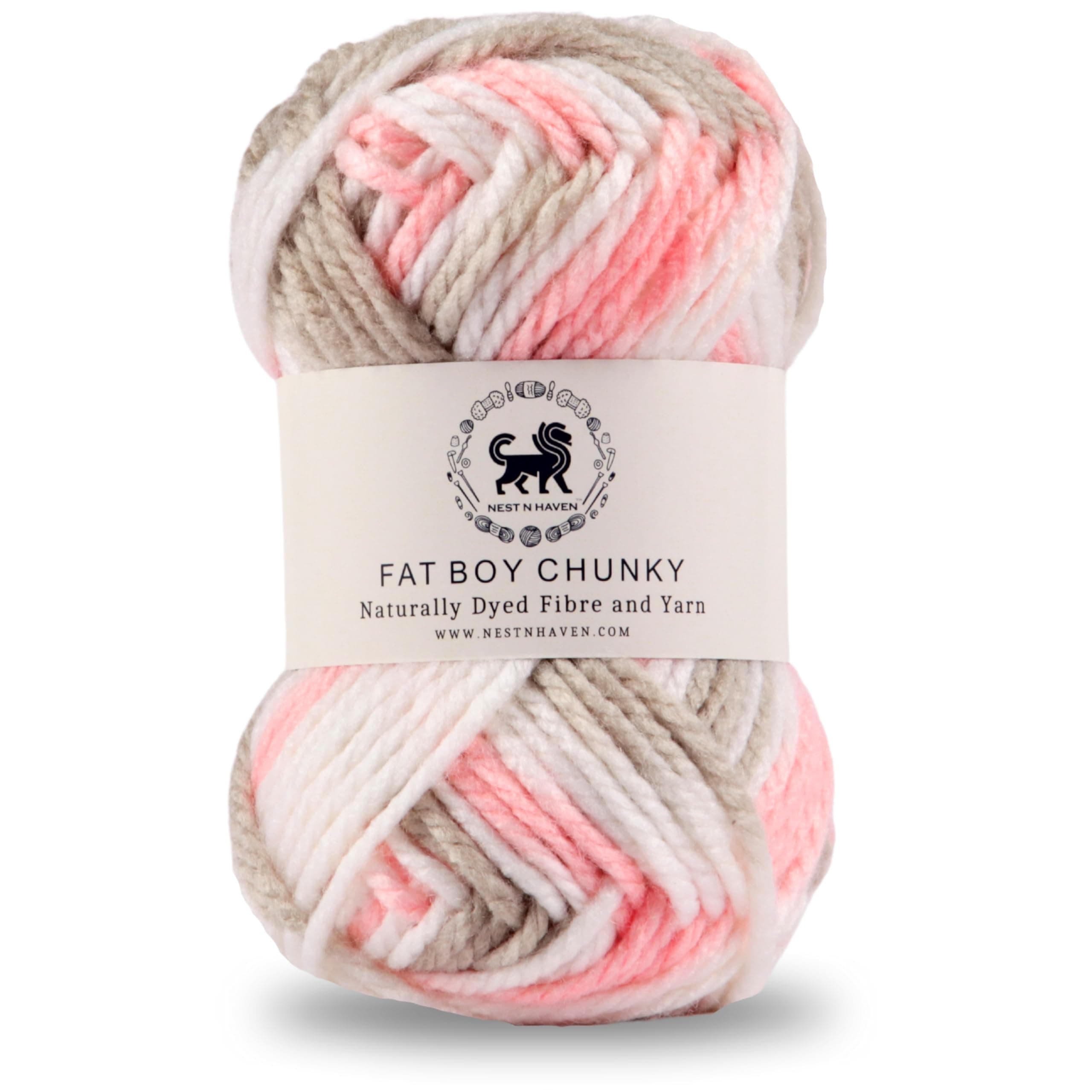 NESTNHAVEN, Fat BOY Chunky Motu Thick Hand Knitting/Crochet Wool Yarn, 6 mm T, Pack of 1 (1 Ball / 100 Grams), Multicoloured (BBCH006)