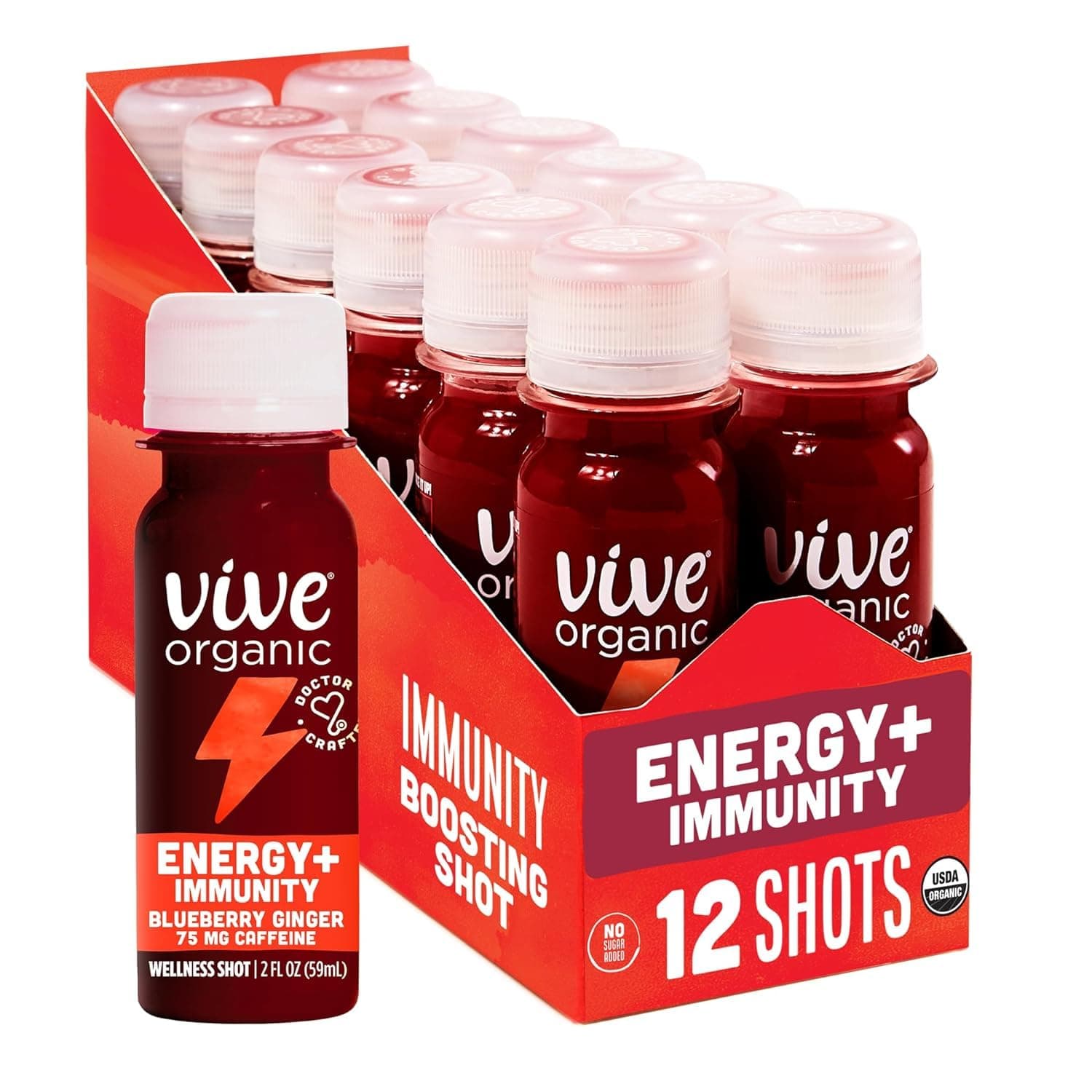 Vive Organic Energy + Immunity Dual Boost Shot (2oz, 12 count)