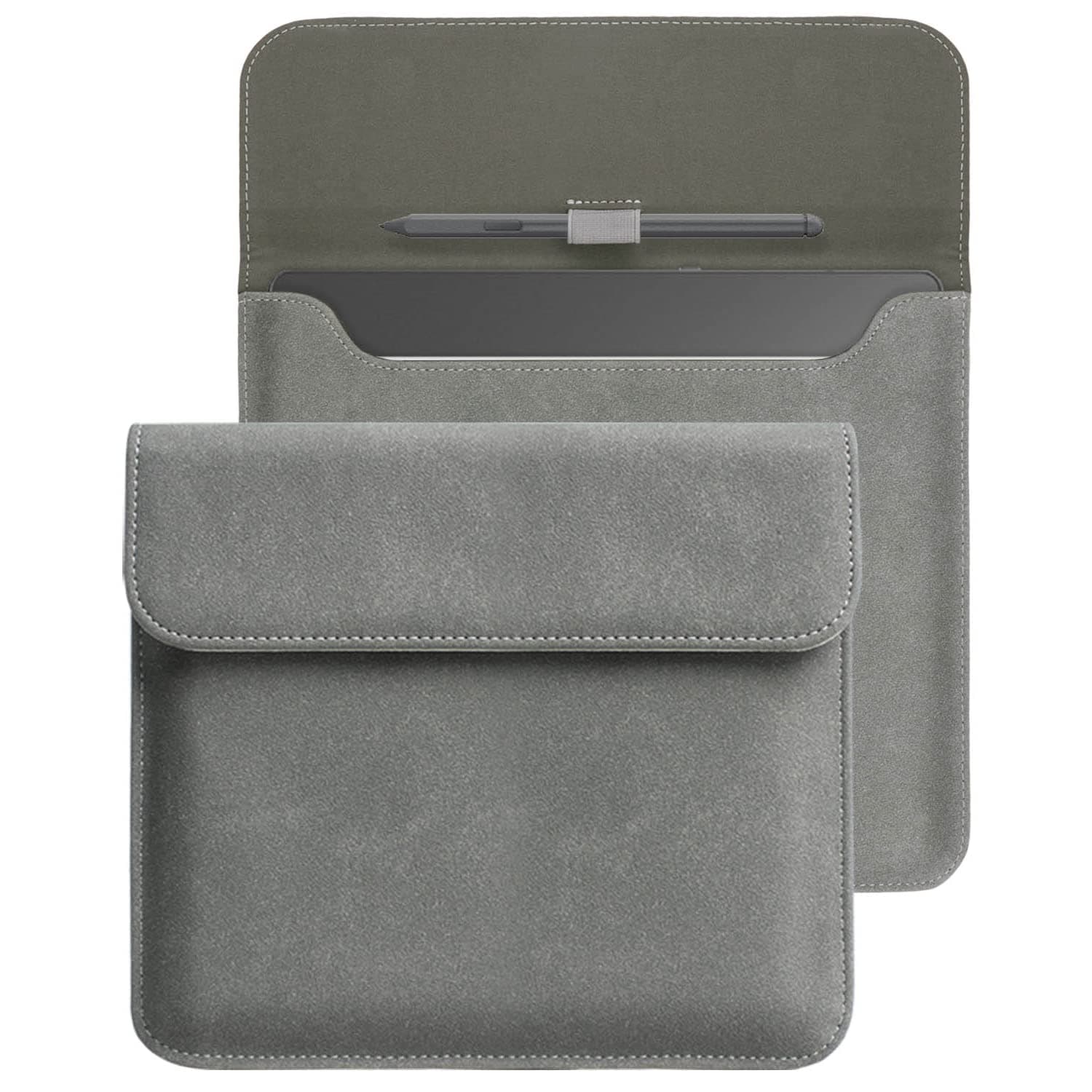 WALNEW Sleeve Case for 10.2-inch Kindle Scribe (2022 Released), Protective Pouch Bag Case Cover with Pen Holder for 10.2” Amazon Kindle Scribe E-Reader (Gray)