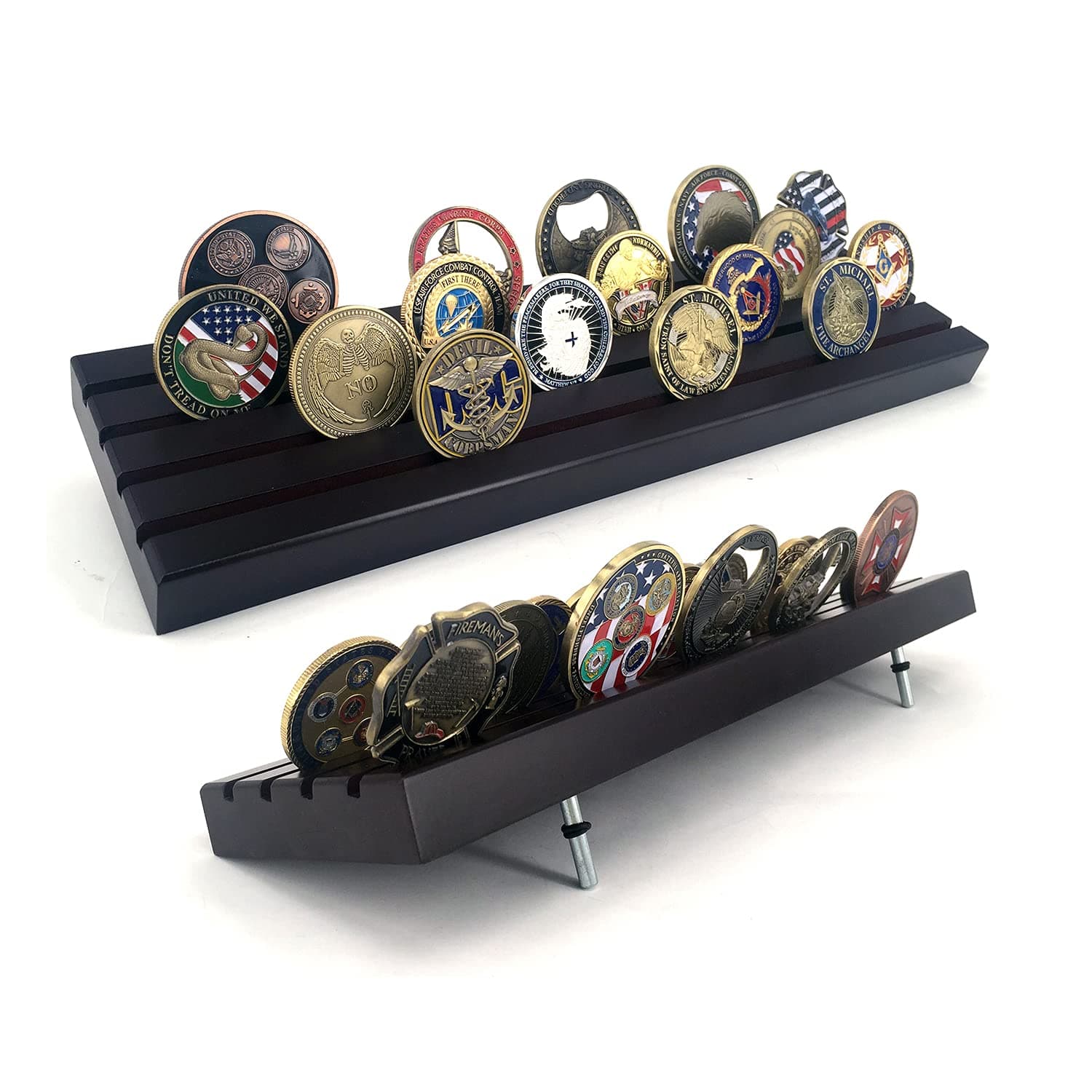 Glamtune 4 Rows Coin Holder Military Challenge Coin Display Holder Stand (Large)