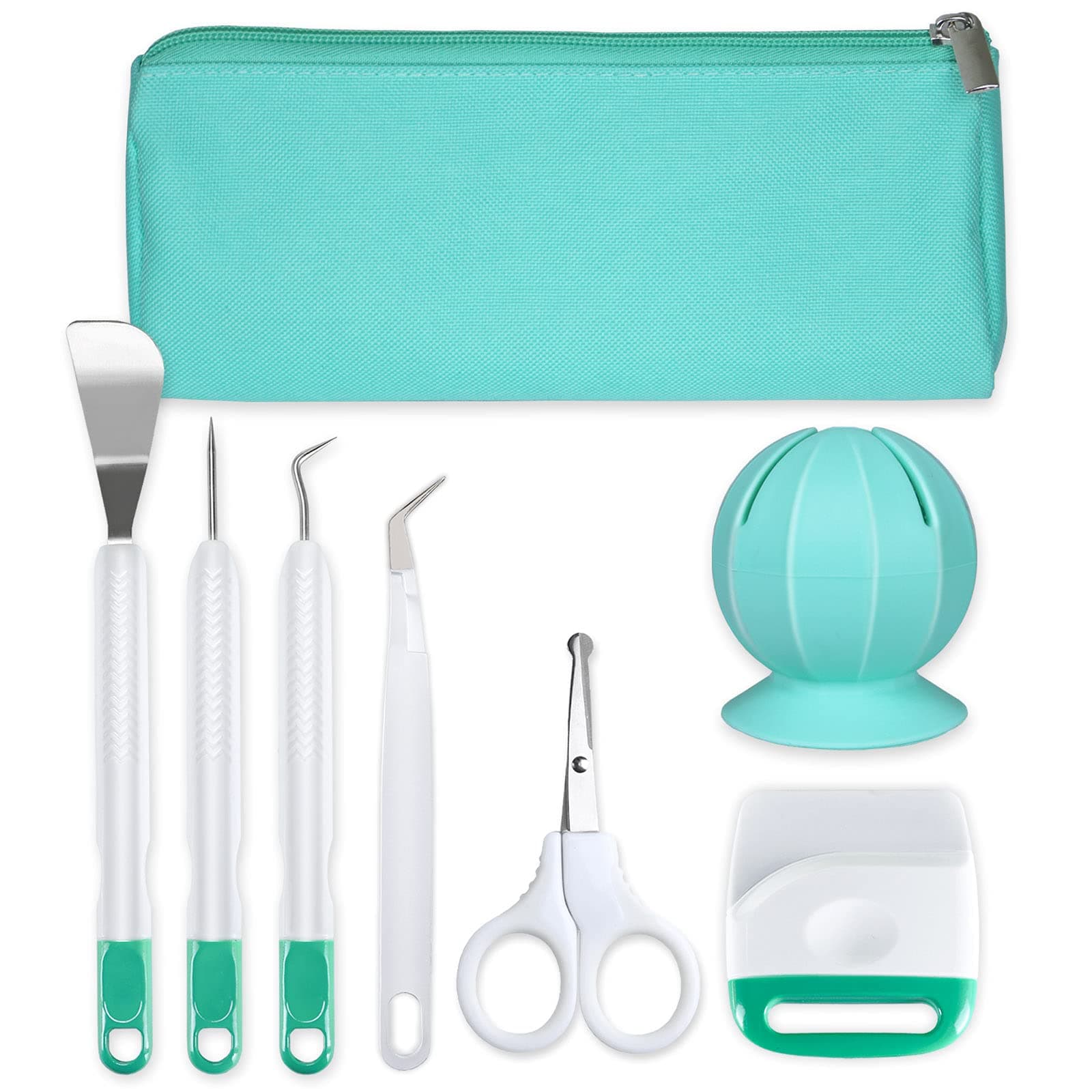 Basic Tools Set Craft Vinyl Weeding Tools Set with Vinyl Scrap Collector & Carrying Bag for Cricut/Silhouette/Siser/Oracal 631 651 751 Vinyl