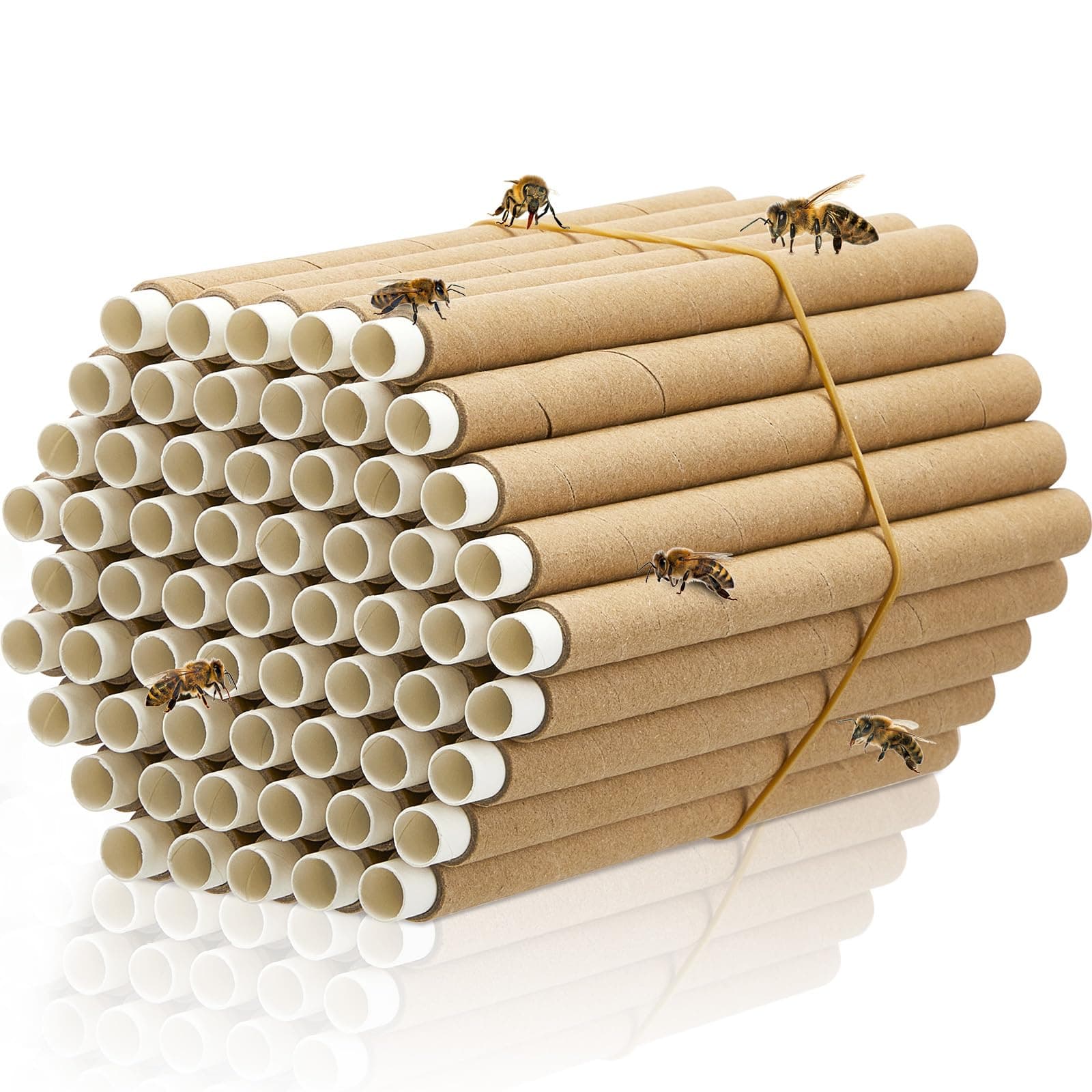 Lewtemi 120 Pcs Mason Bee House Tube Refill Cardboard Bee Tube Paper Mason Beekeeper Cardboard Insert Beekeeping Supplies for Solitary Beehive House Garden Pollinator Nest