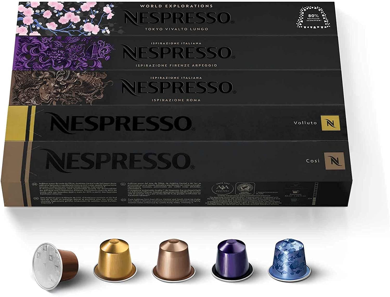 OriginalLine Espresso Capsules, Variety Pack, VOLLUTO, ROMA, COSI, VIVALTO LUNGO, ARPEGGIO