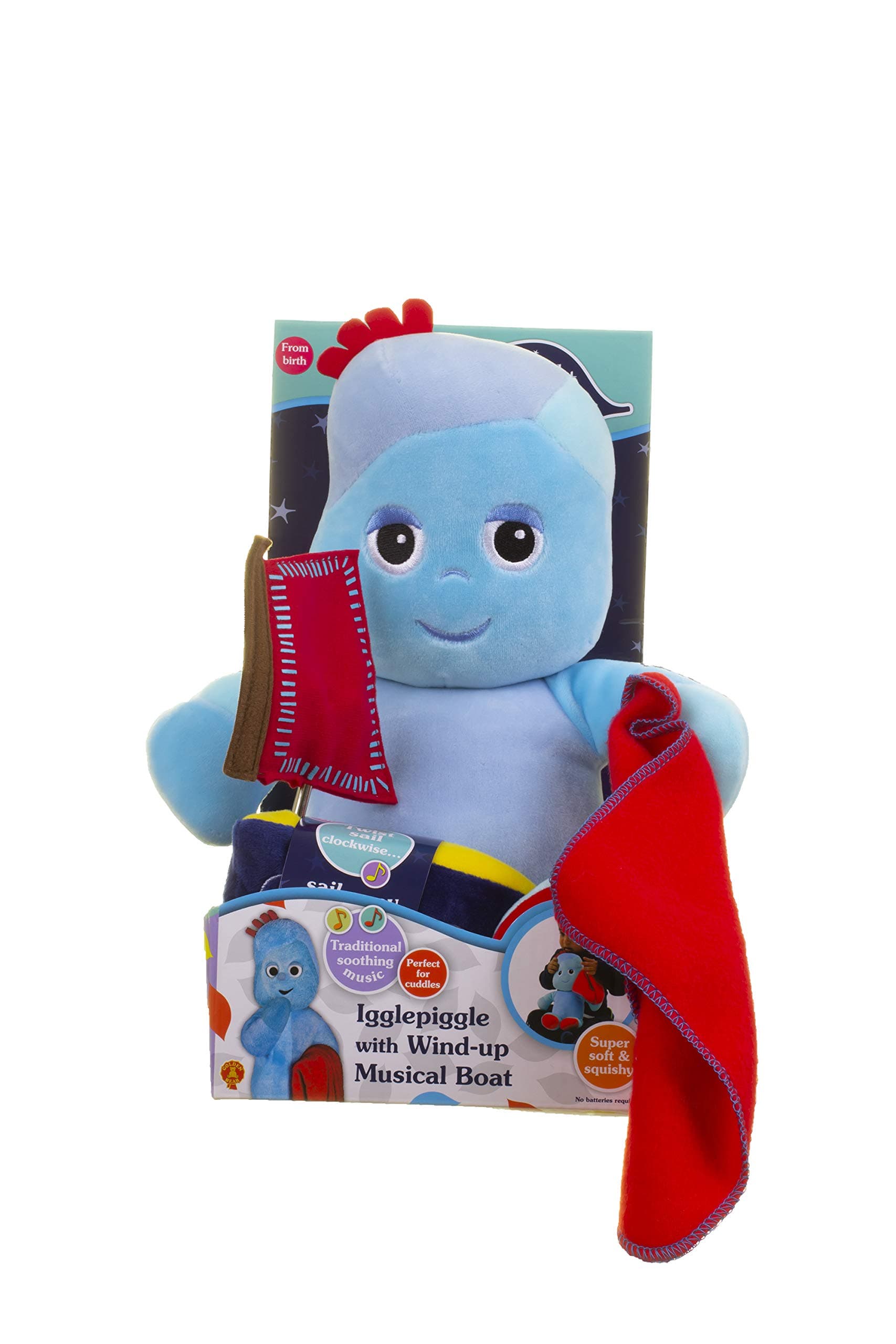 In the Night Garden Iggle Piggle Wind-Up Musical Boat, Sleep Aid and Soft Toy, Cbeebies, Cuddly Bedtime and Travel Buddy, Age From Birth