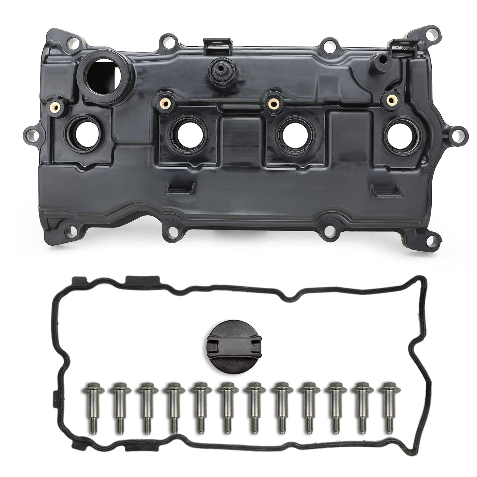 MITZONE Engine Valve Cover with Gasket and Bolts Compatible with 2014-2017 Nissan Altima Rogue Murano 2014 Pathfinder 2014-2017 Infiniti Qx60 2.5L Replace # 13264-3KY0A