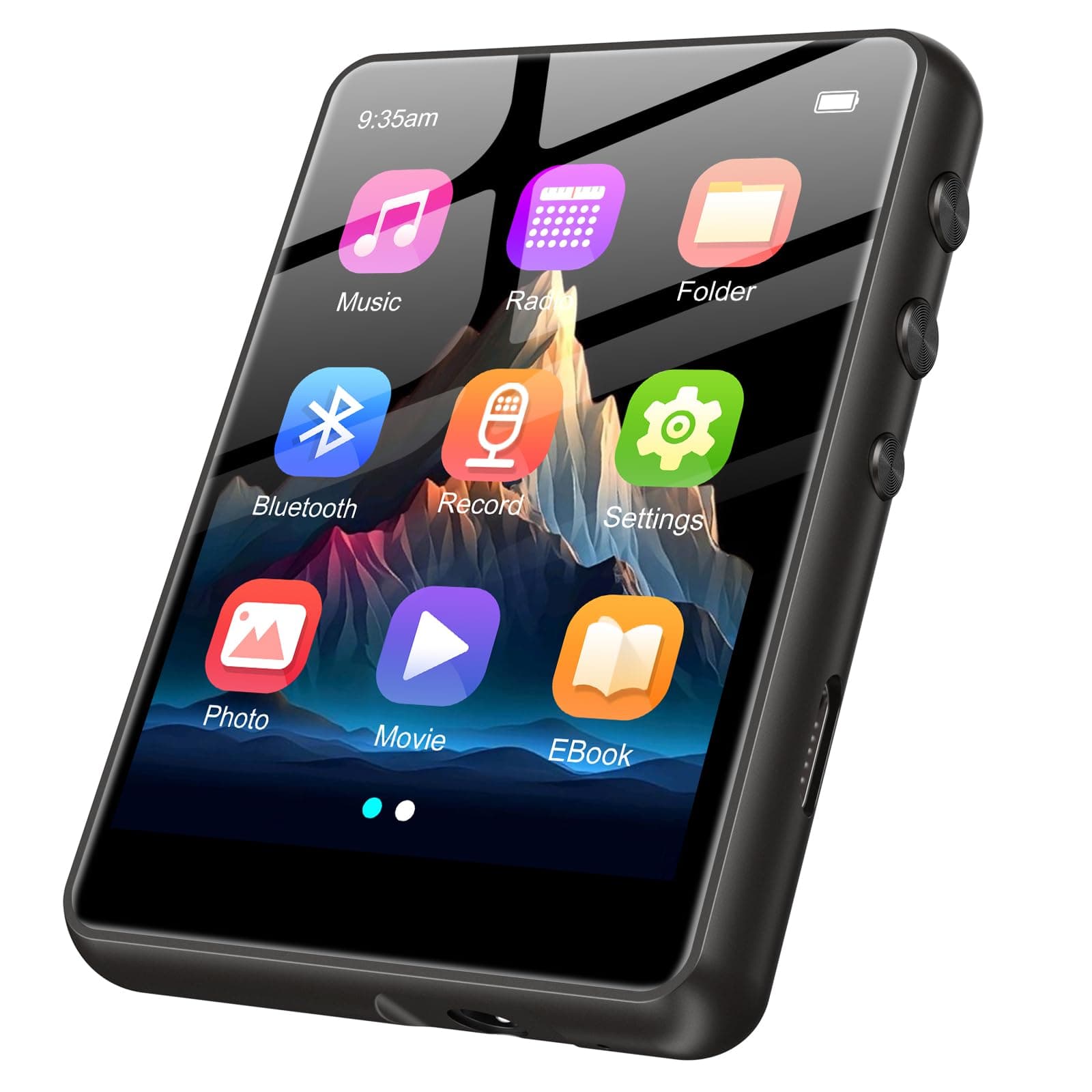 128GB MP3 Player with Bluetooth 5.4, ZAQE 2.4" Full Touch Screen Portable Music Player, Lossless Sound Digital Audio Player Built-in HD Speaker, FM Radio, Player Case Earphones Included