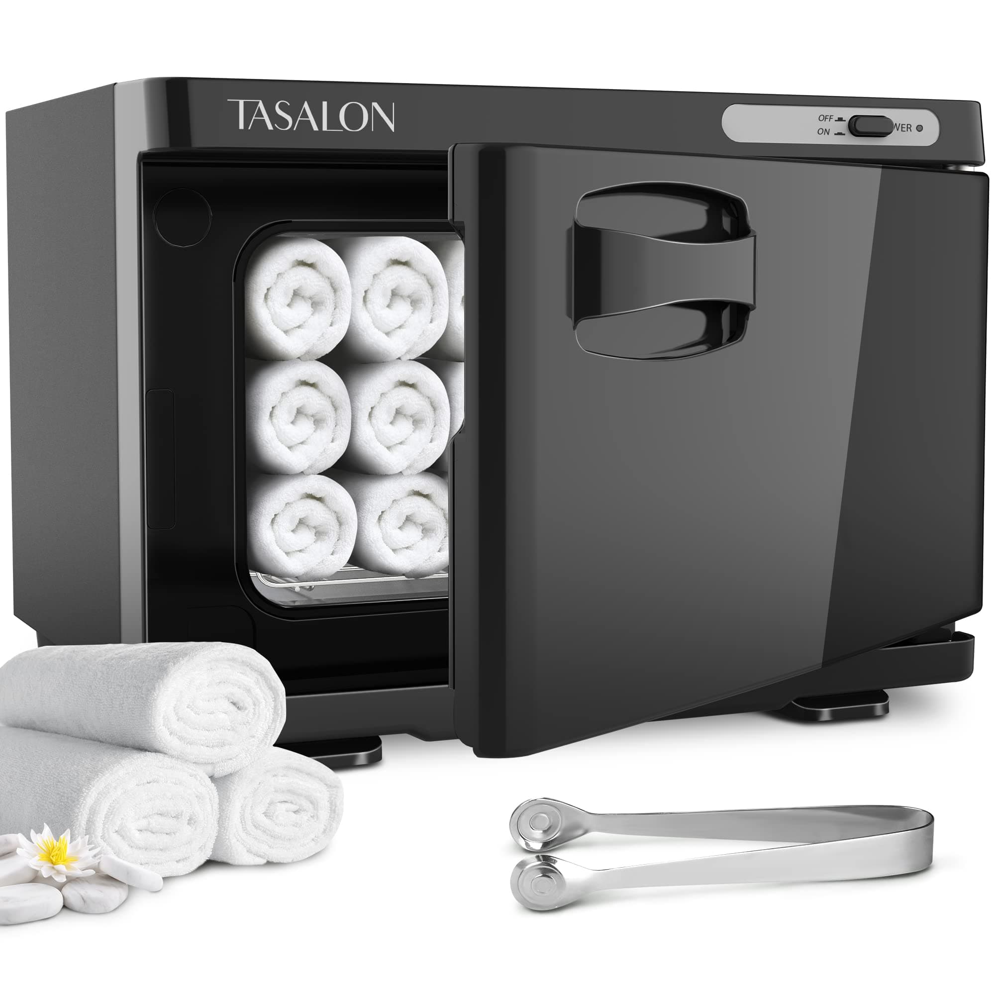 TASALON Professional Hot Towel Warmer Cabinet, 8L Middle Capacity, Use for Facial Spa, Hair Beauty, Salon Equipment and Home, Perfect Temperature for Towel Warmer, Fits up to 24 Small Towels - Black