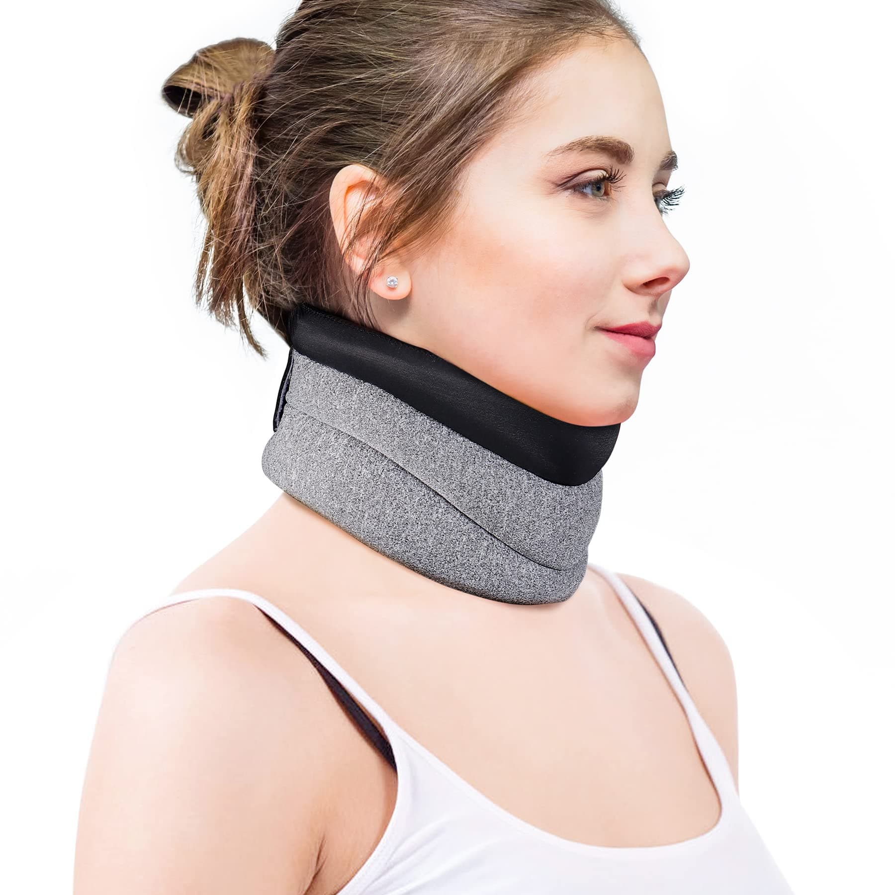 Neck Brace for Neck Pain and Support, Soft Cervical Collar for Sleeping, Wraps Keep Vertebrae Stable and Aligned, Stabilizes & Relieves Pressure in Spine for Women & Men (3" Depth Collar, M)