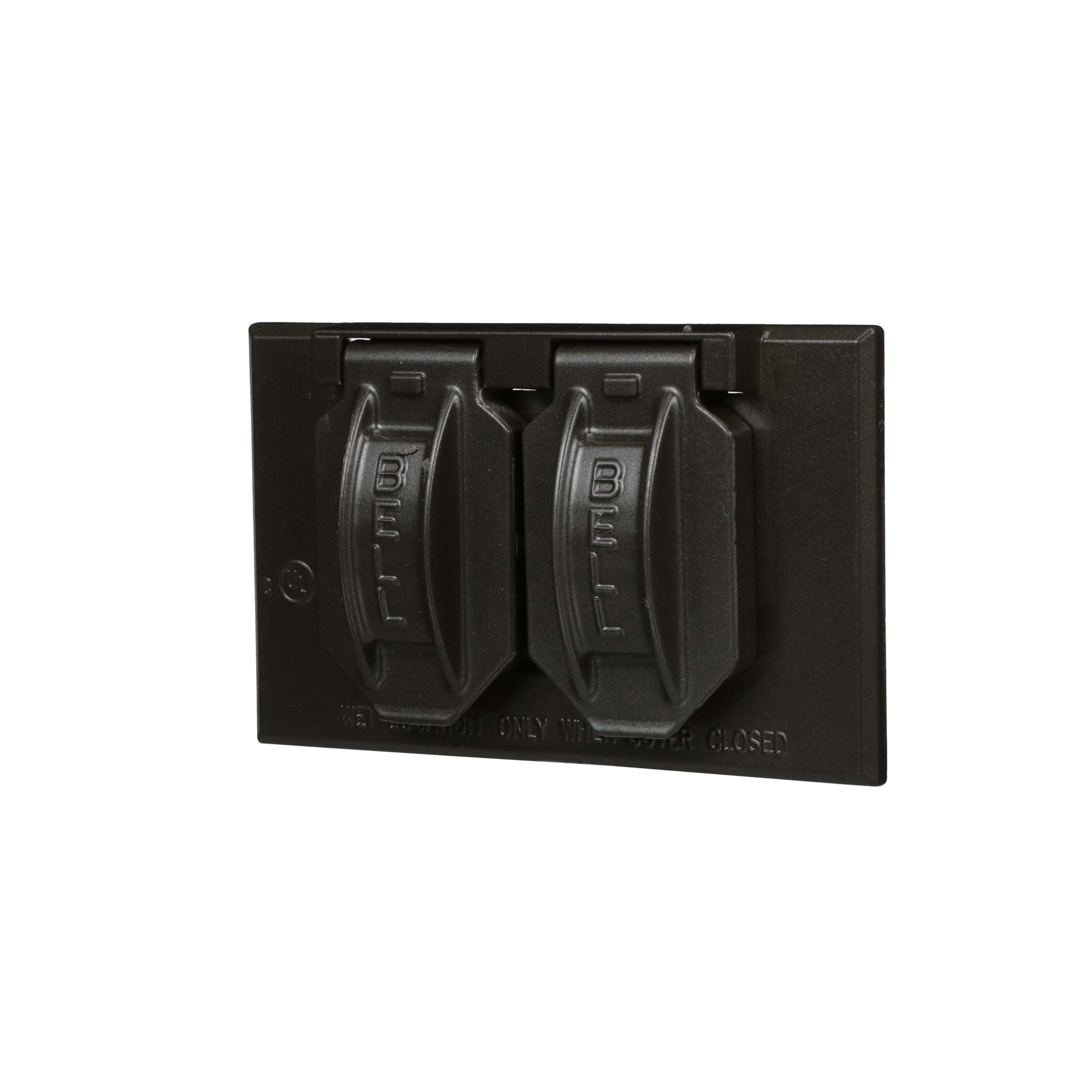 Hubbell-Raco 5180-2 2-Hole Weatherproof Device Cover, 4-9/16 in L X 2-13/16 in W X 1 in T, Bronze